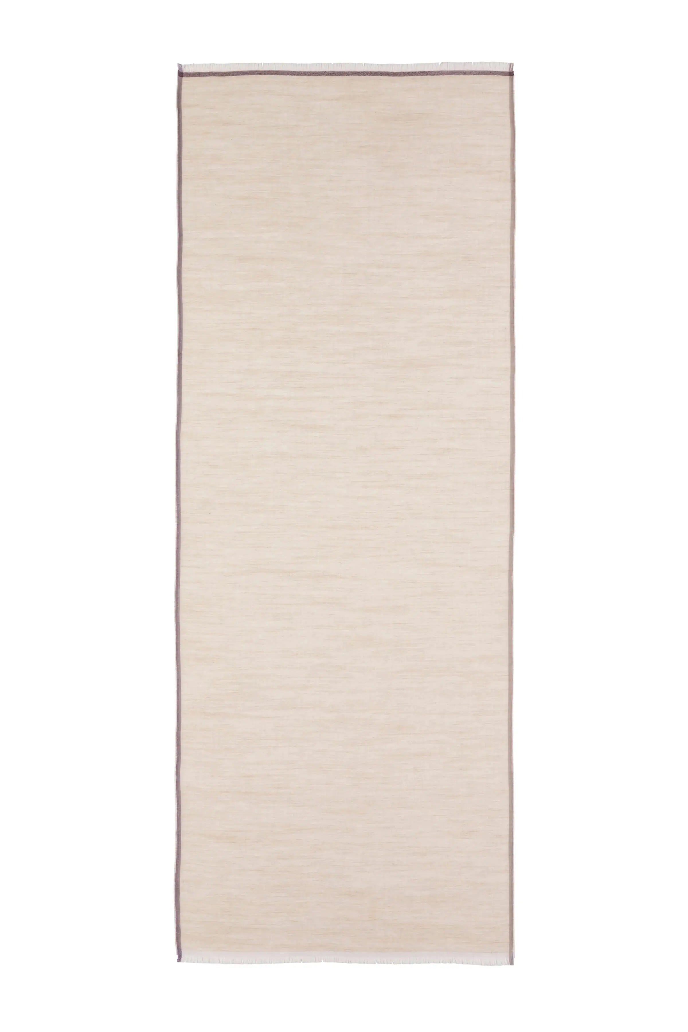 Johnstons of Elgin - Colour Border Natural Lightweight Scarf