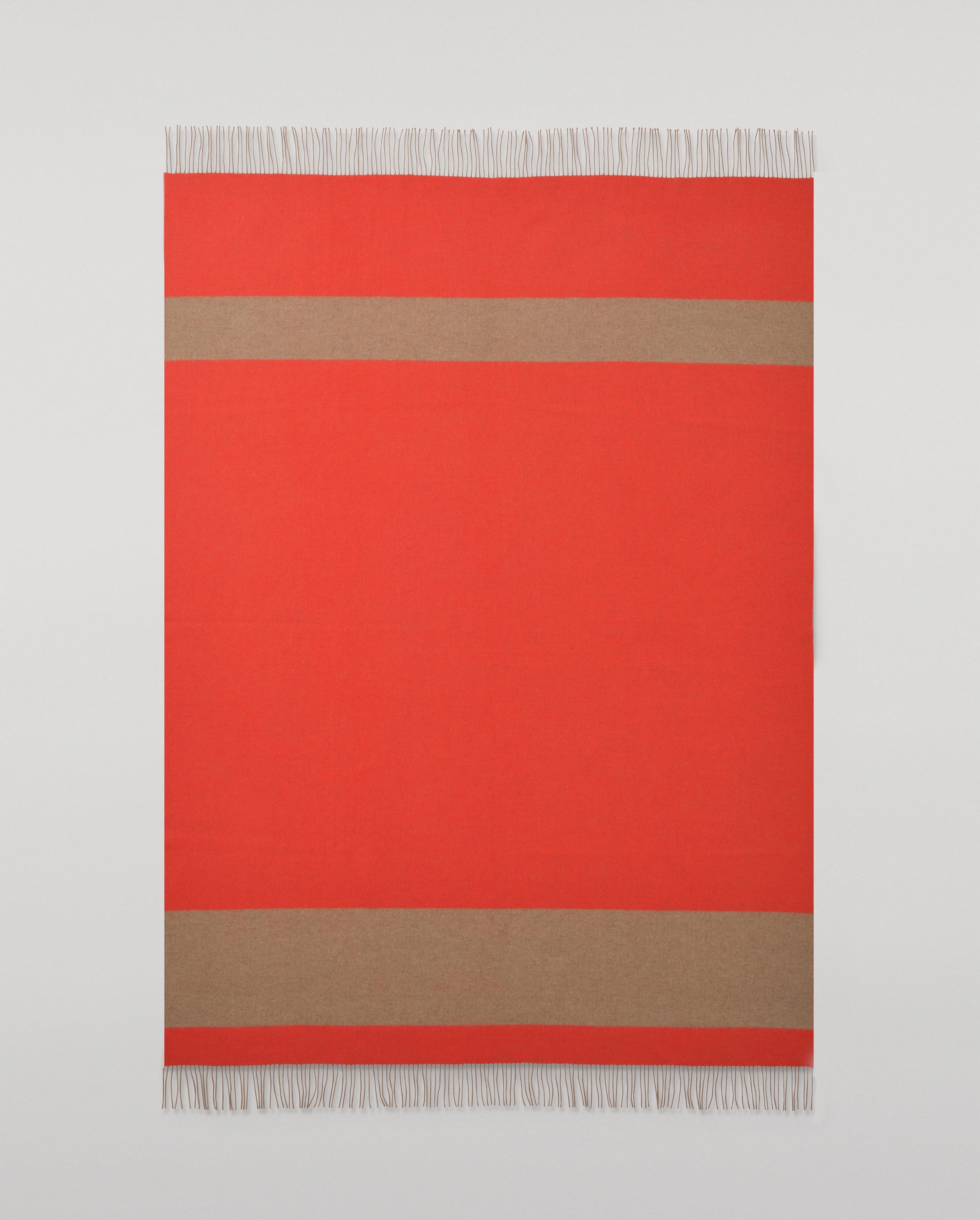 Johnstons of Elgin - Brown & Red Stripe Throw