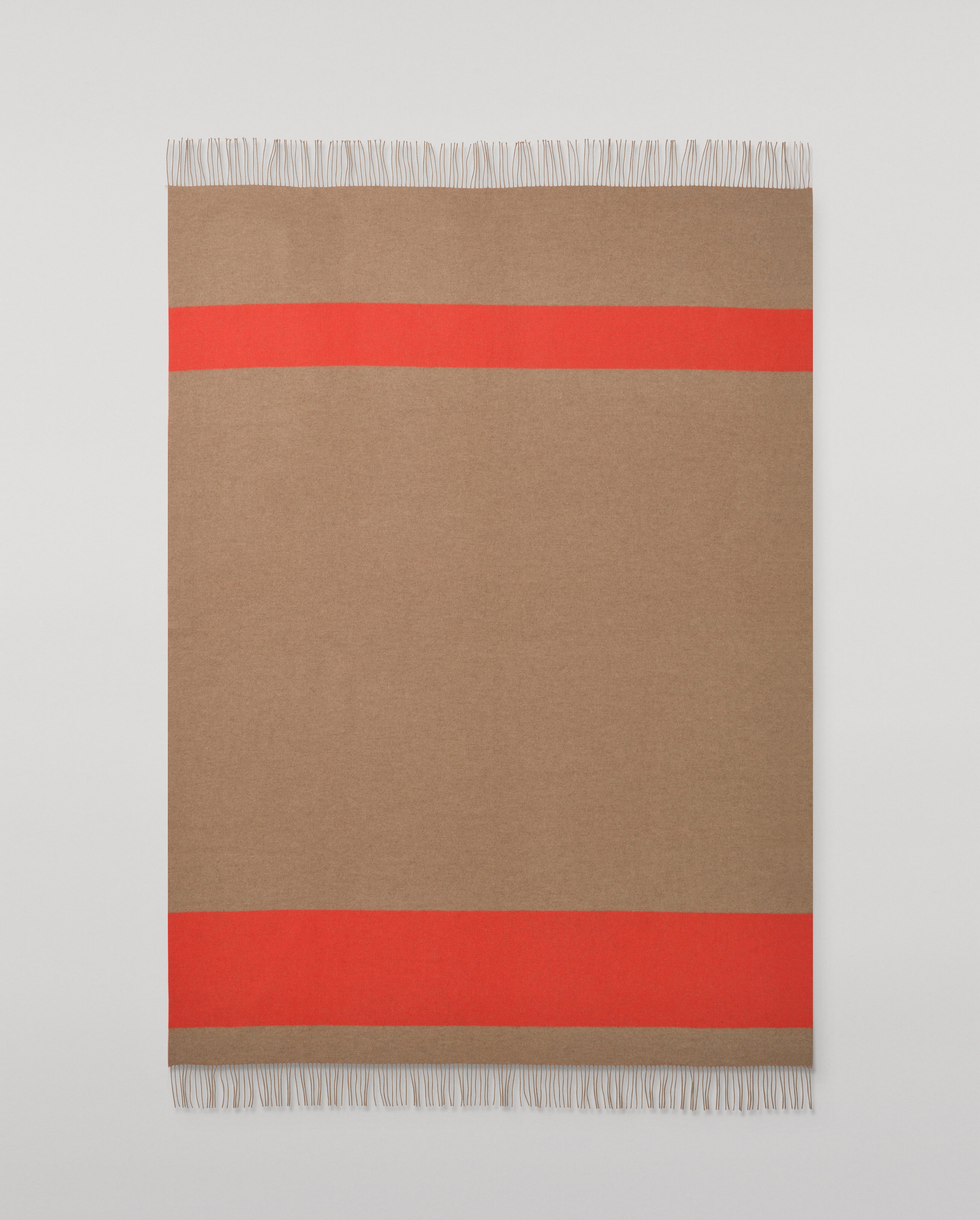 Johnstons of Elgin - Brown & Red Stripe Throw