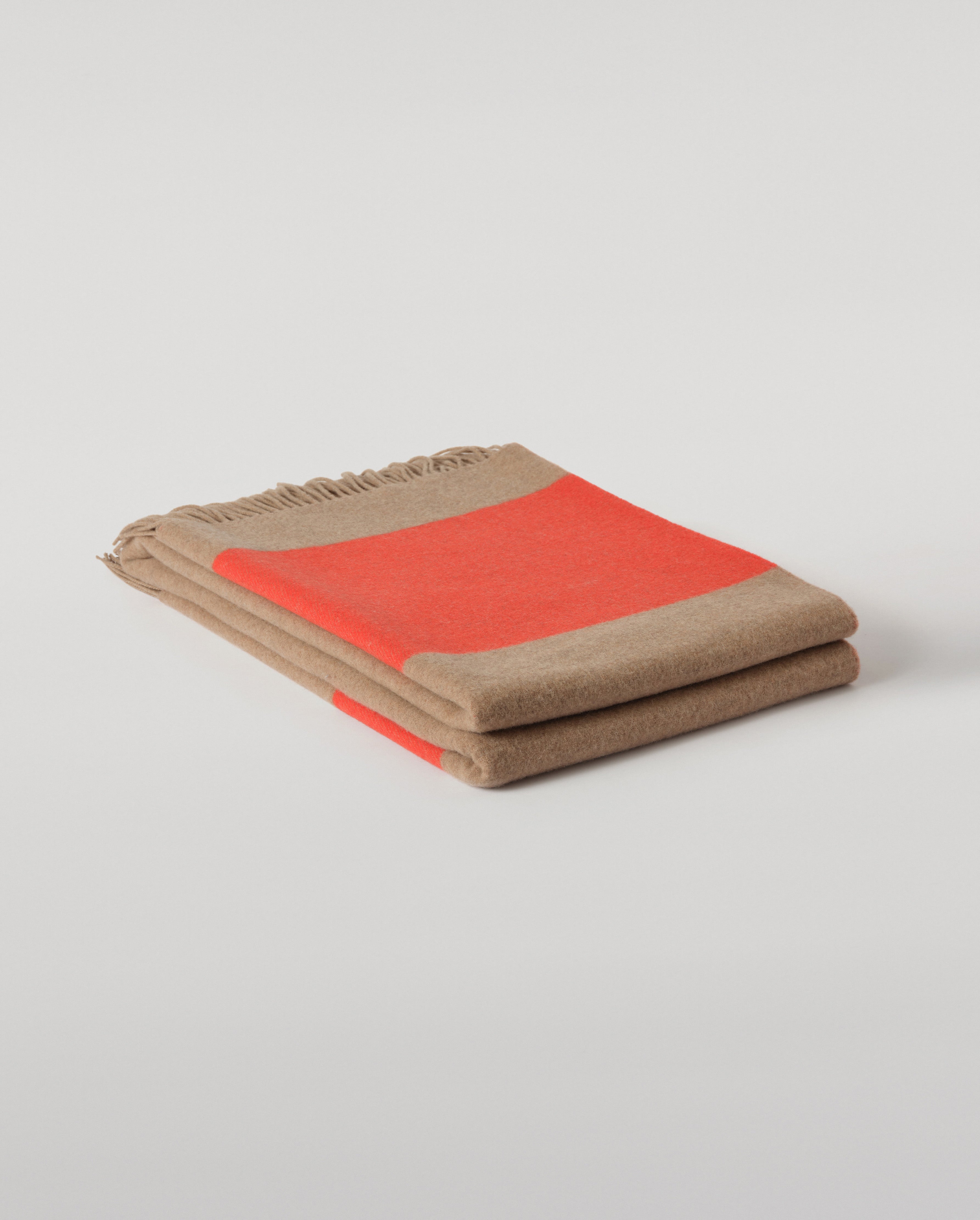 Johnstons of Elgin - Brown & Red Stripe Throw