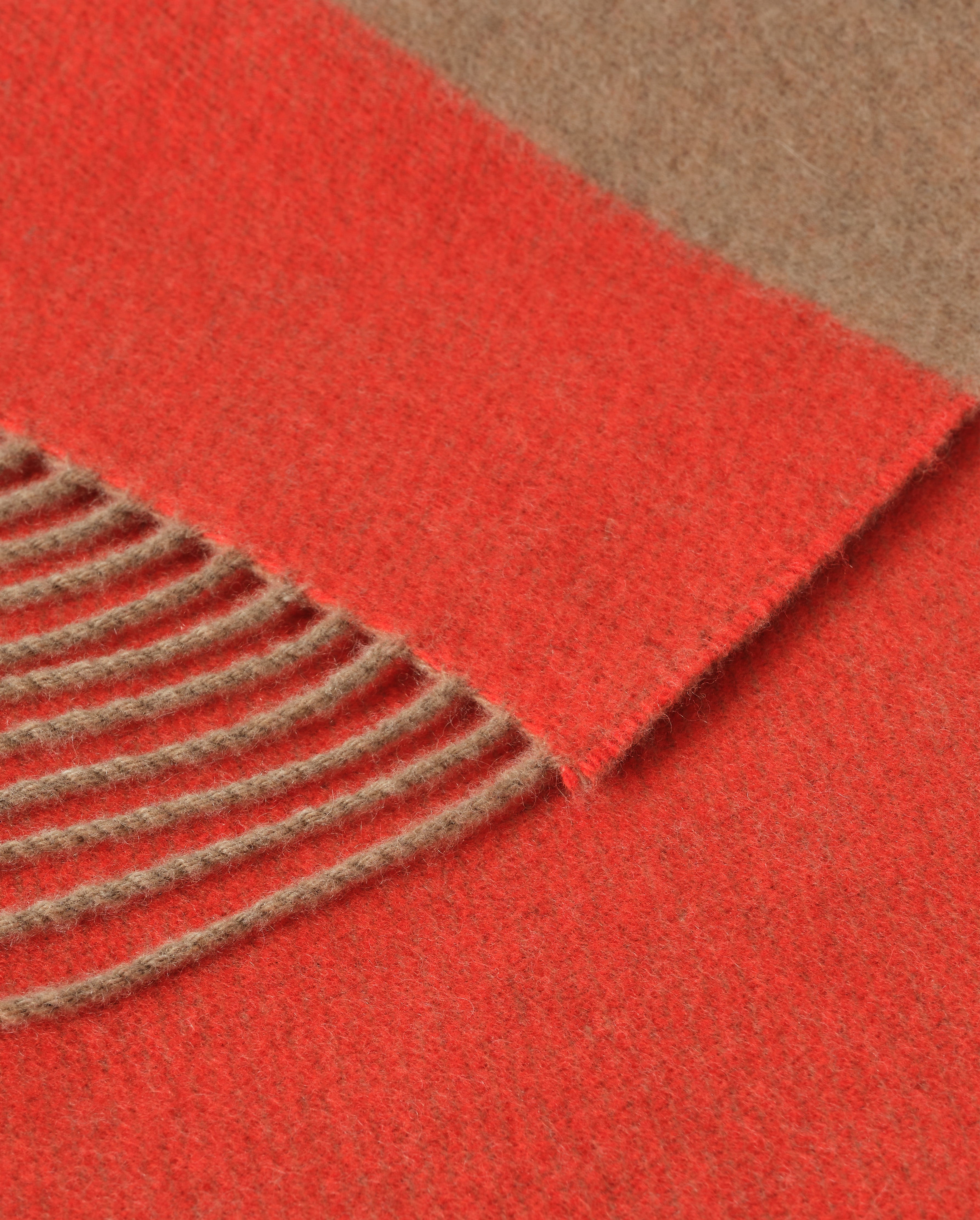 Johnstons of Elgin - Brown & Red Stripe Throw