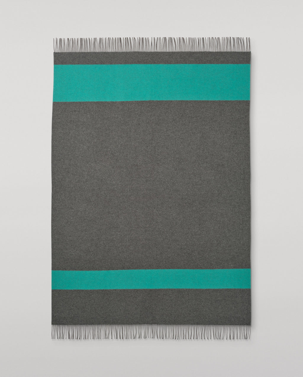 Johnstons of Elgin - Grey & Green Stripe Throw