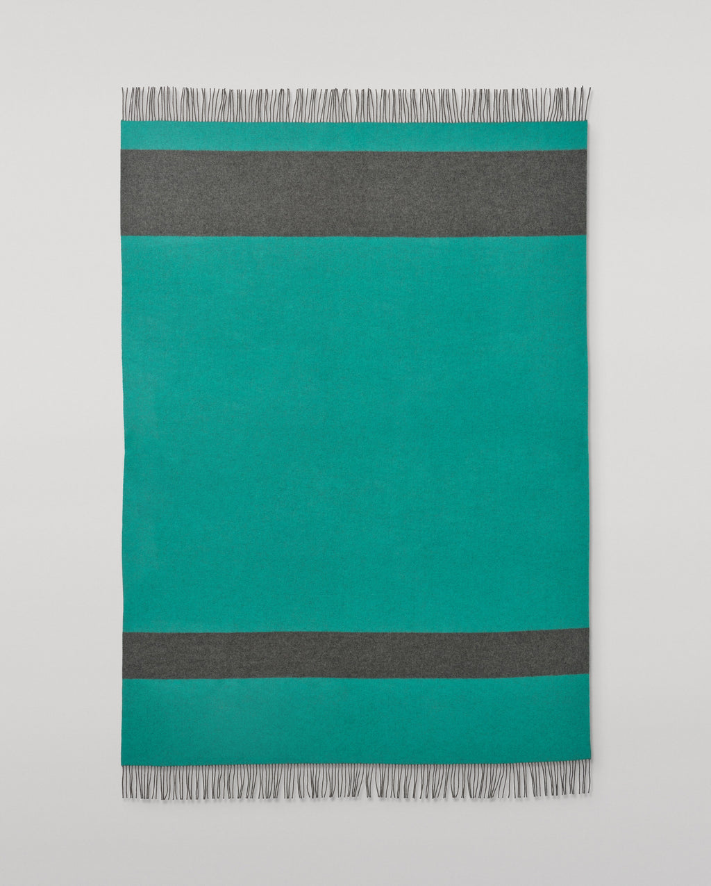 Johnstons of Elgin - Grey & Green Stripe Throw
