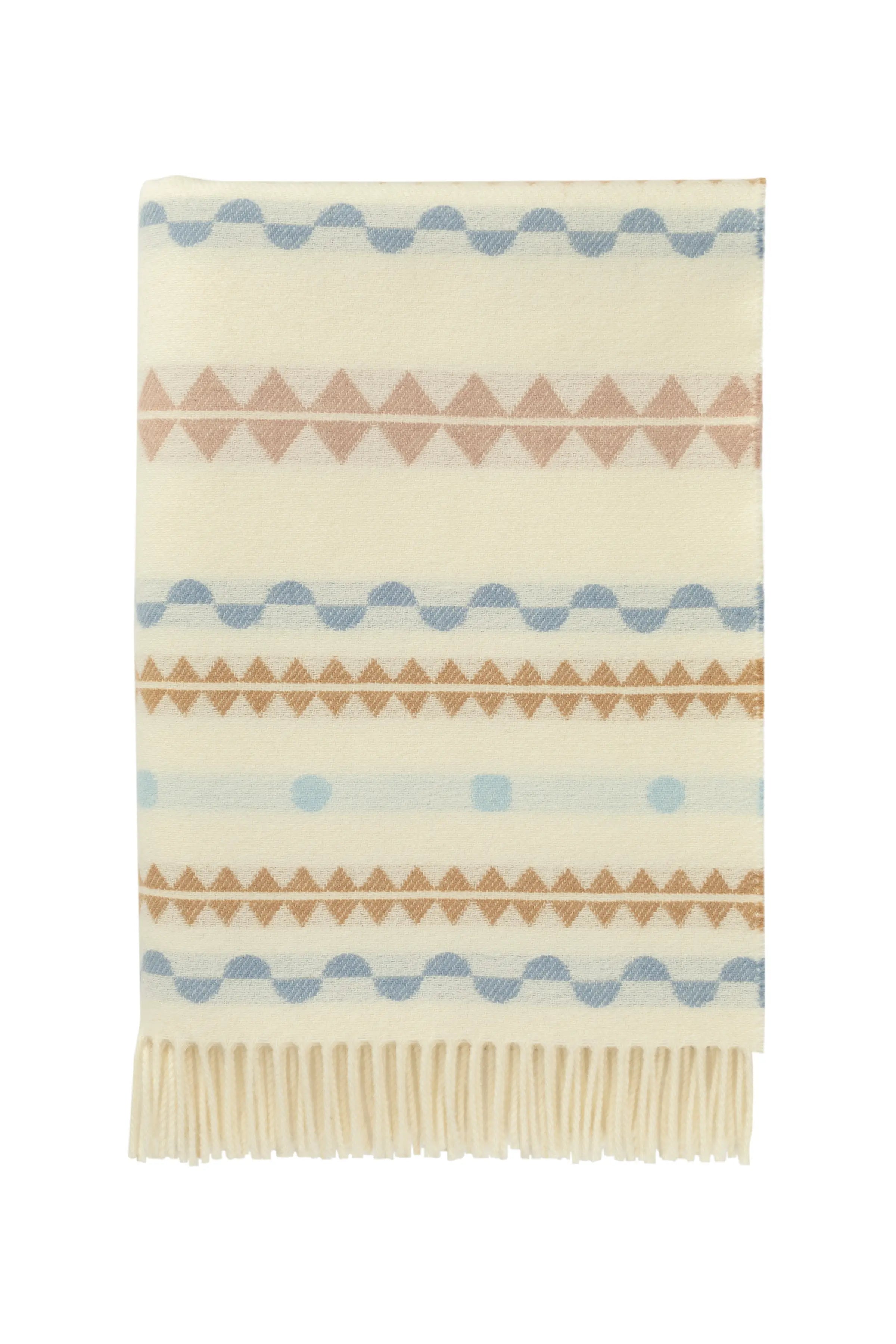 Johnstons of Elgin - Purled Fringe Children's Blanket in Natural