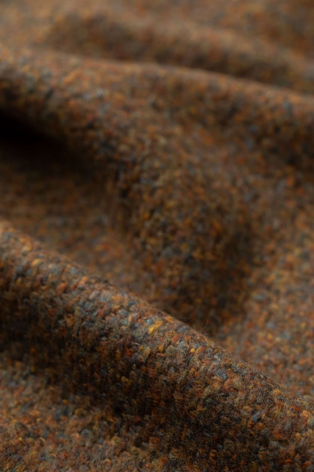Johnstons of Elgin - Brushed Bouclé Brown Cashmere Silk Scarf
