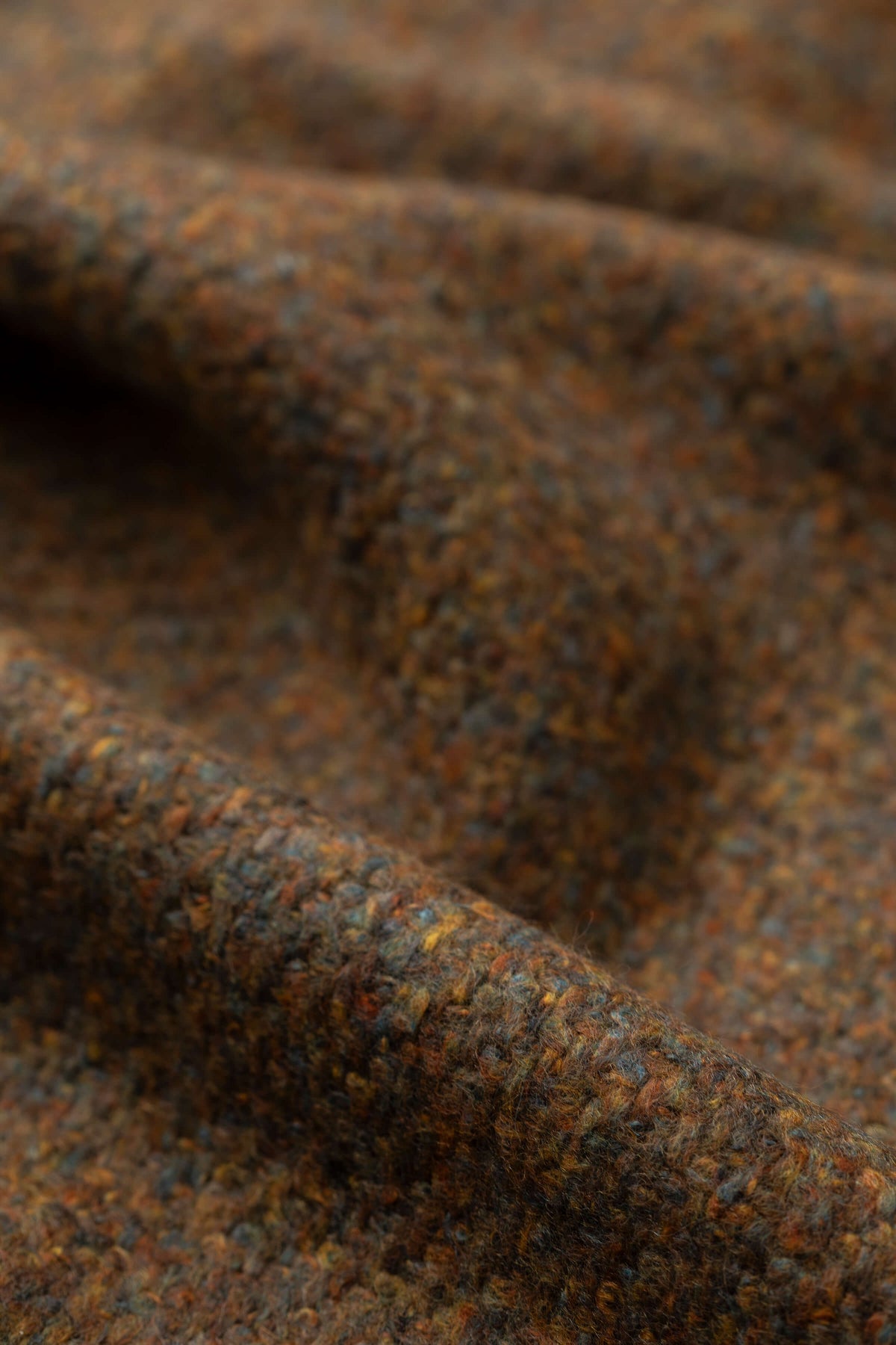 Johnstons of Elgin - Brushed Bouclé Brown Cashmere Silk Scarf