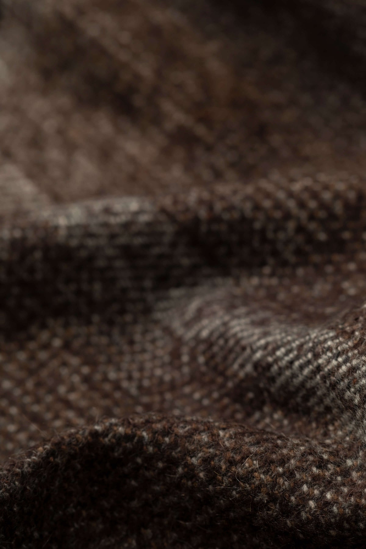 Johnstons of Elgin - Cashmere Silk Blurred Check Dark Brown Scarf