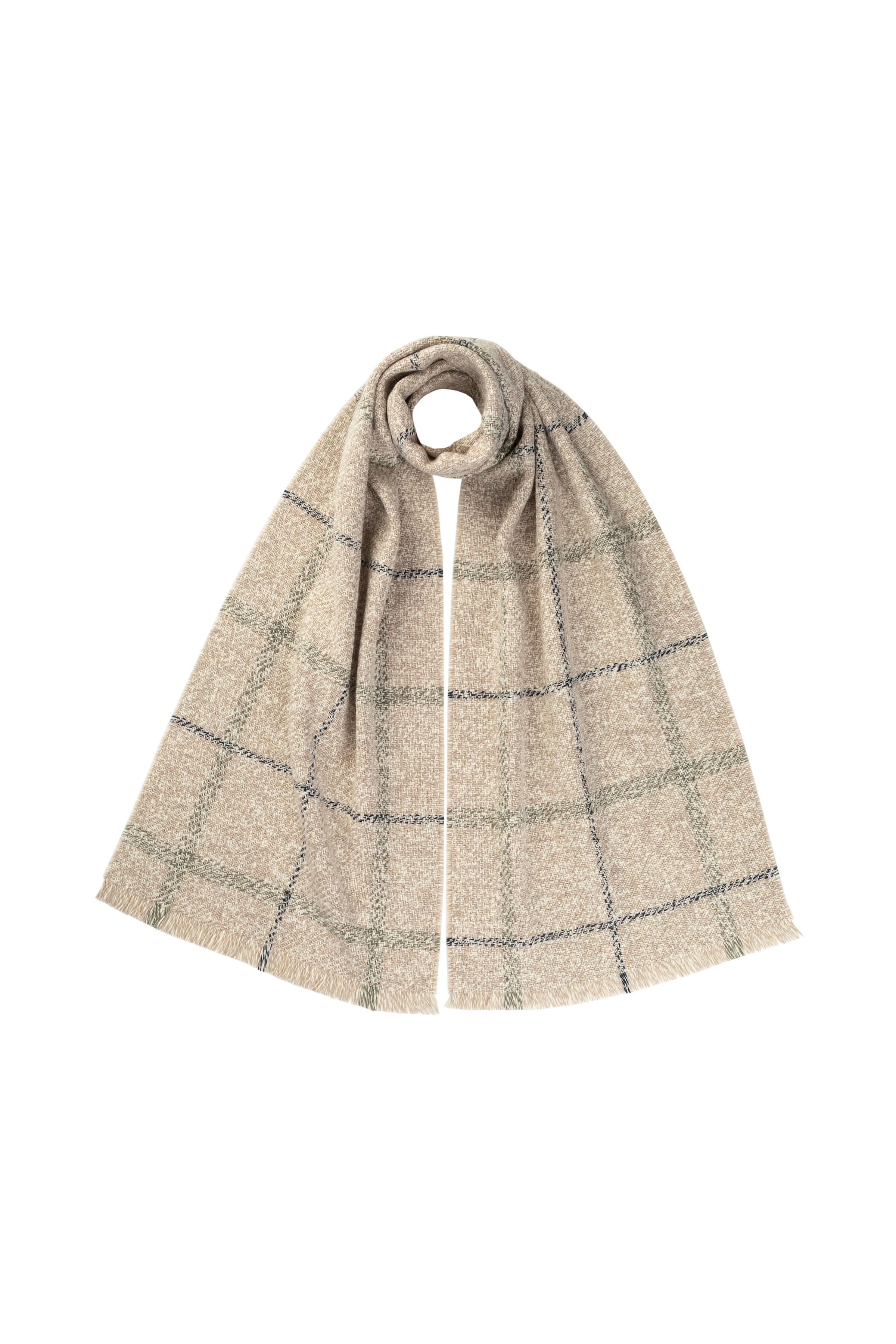 Johnstons of Elgin - Textured Windowpane Scarf