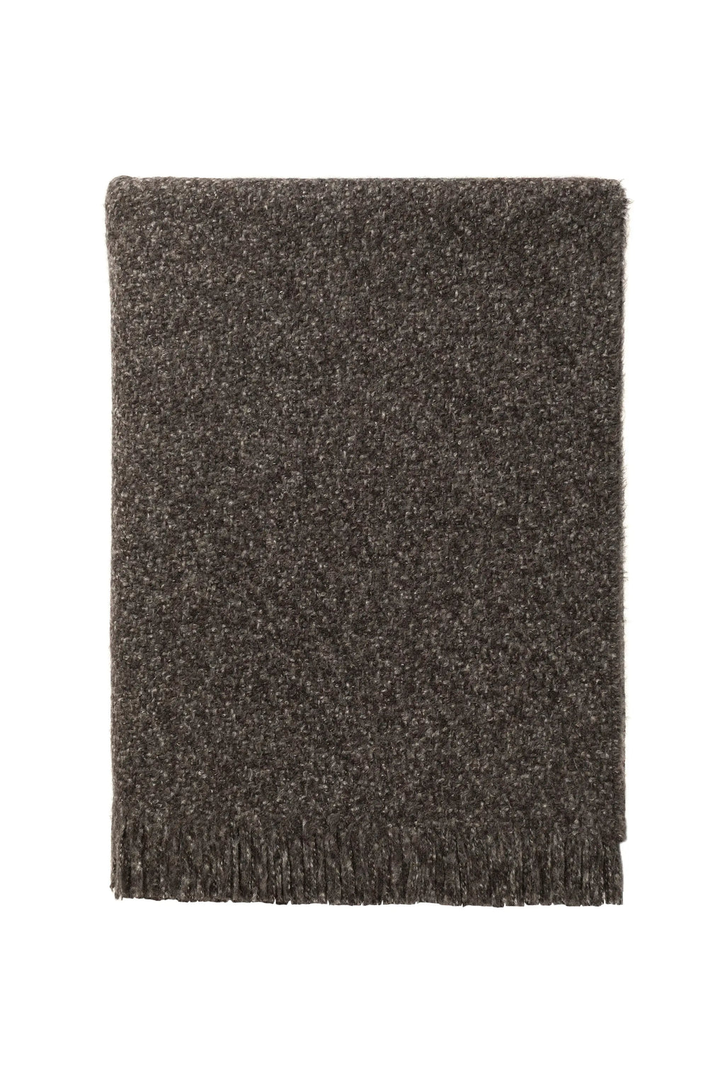 Johnstons of Elgin - Brushed Bouclé Cashmere Silk Throw in Charcoal