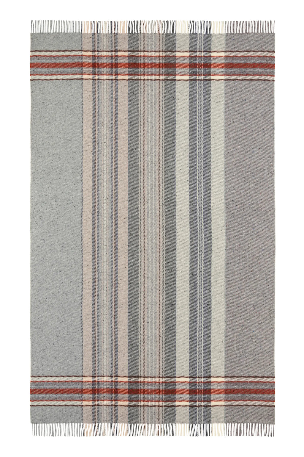 Johnstons of Elgin - Donegal Check Bed Throw in Russet & Grey