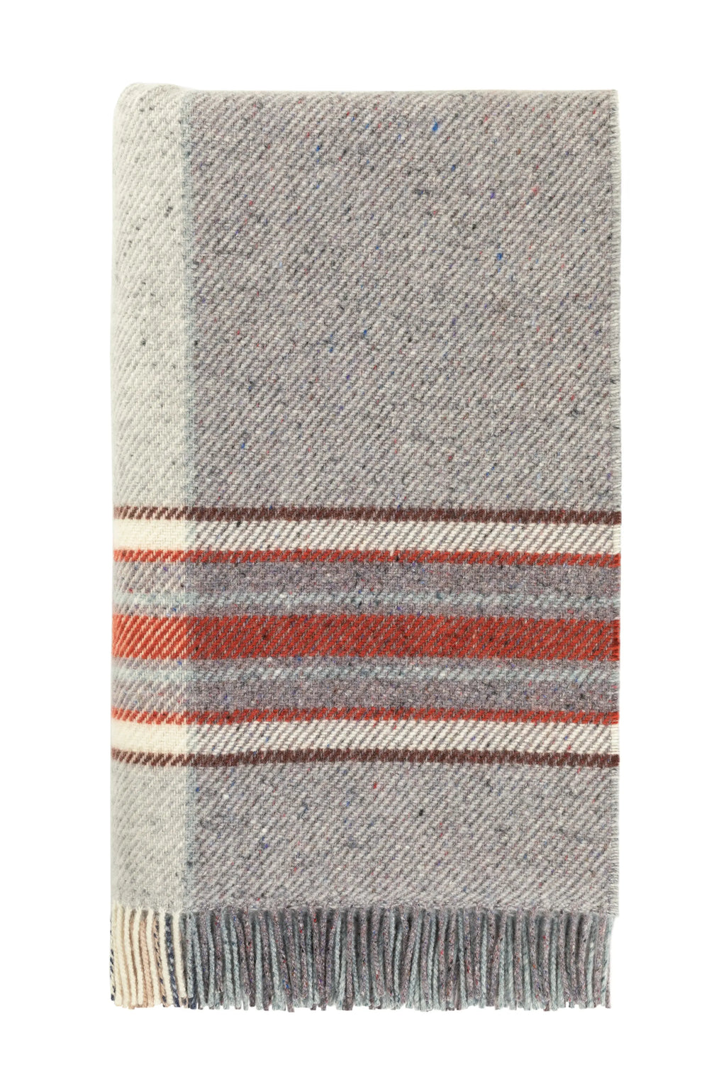 Johnstons of Elgin - Donegal Check Bed Throw in Russet & Grey
