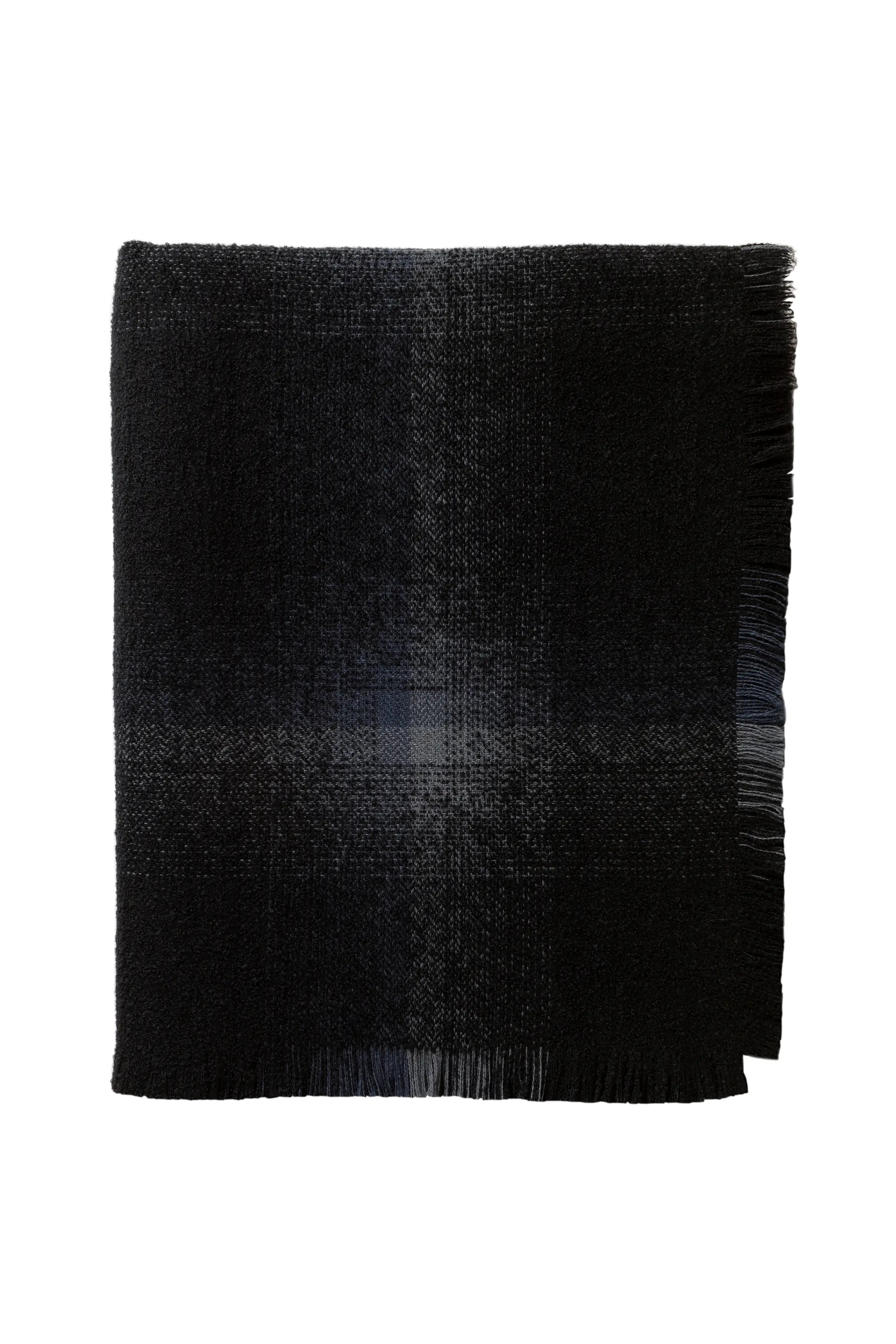 Johnstons of Elgin - Blurred Cashmere Silk Bouclé Throw in Black