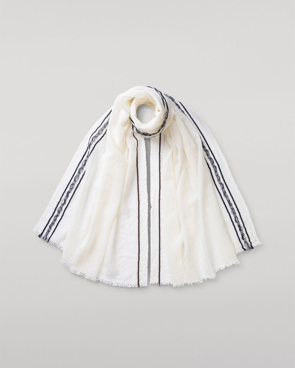 Johnstons of Elgin - Cyrus Float Edge White Scarf