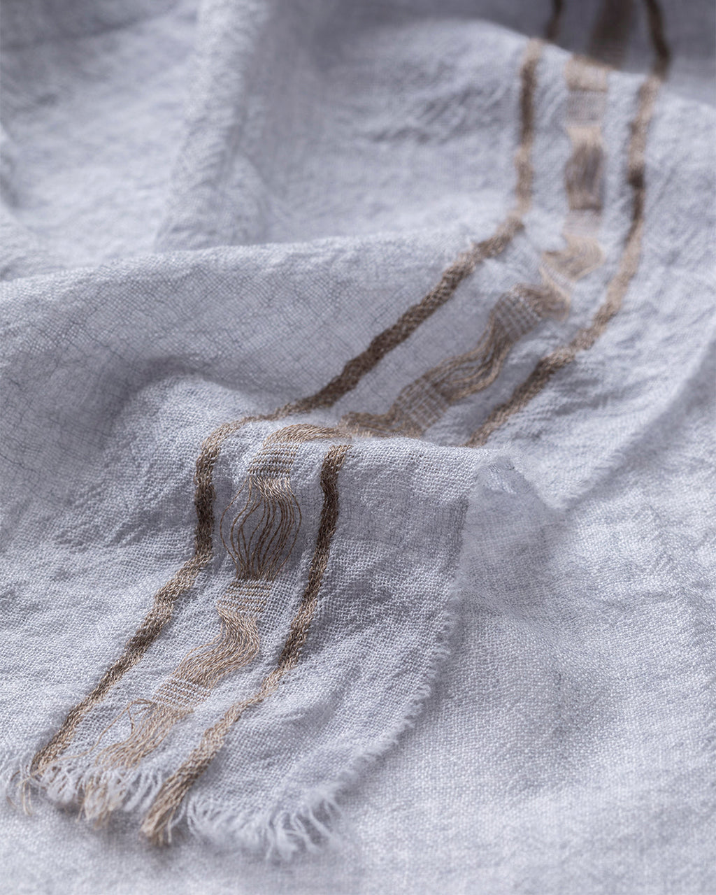 Johnstons of Elgin - Cyrus Float Edge Grey Scarf