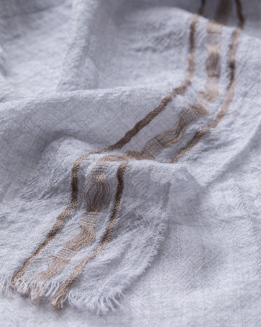 Johnstons of Elgin - Cyrus Float Edge Grey Scarf