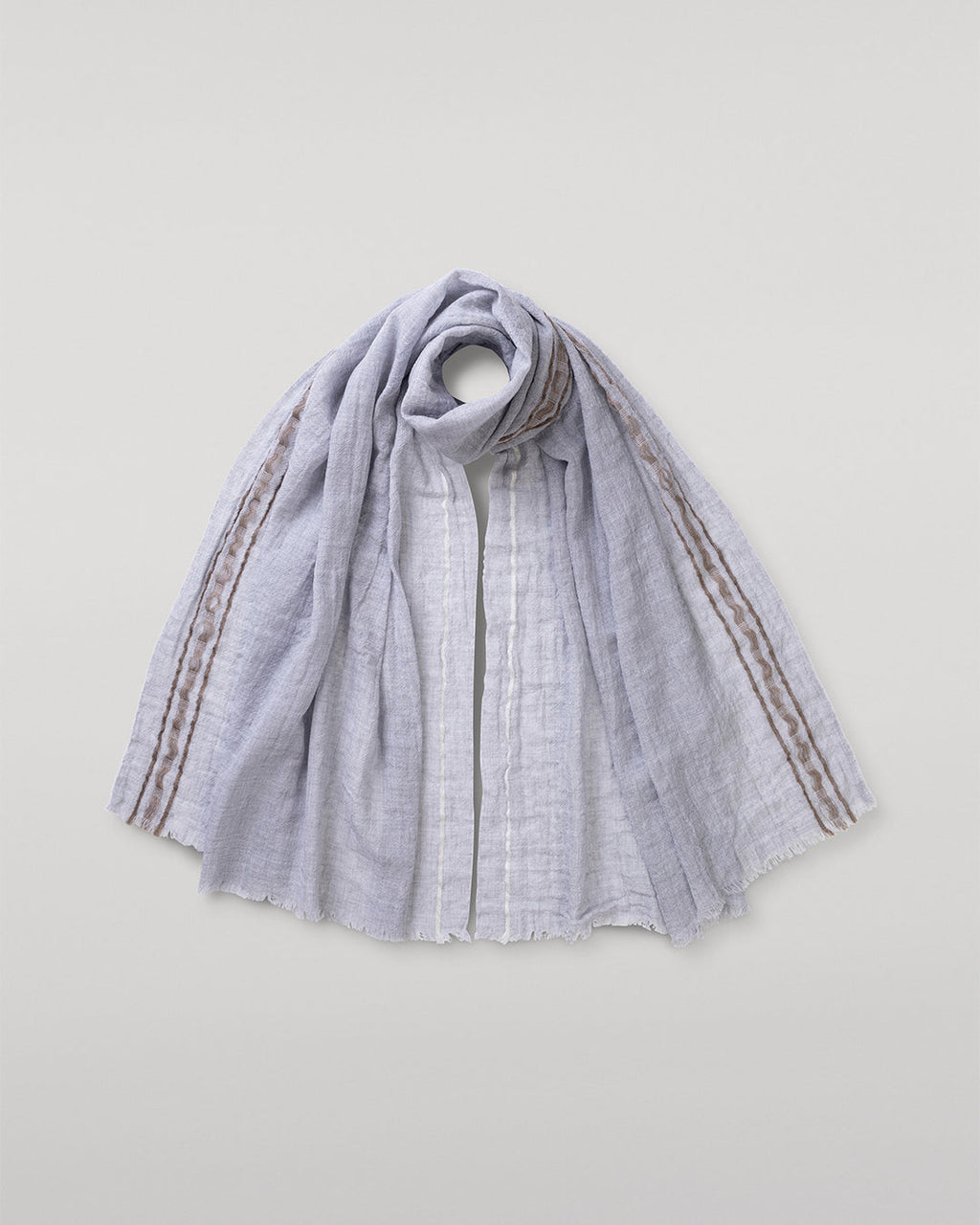 Johnstons of Elgin - Cyrus Float Edge Grey Scarf