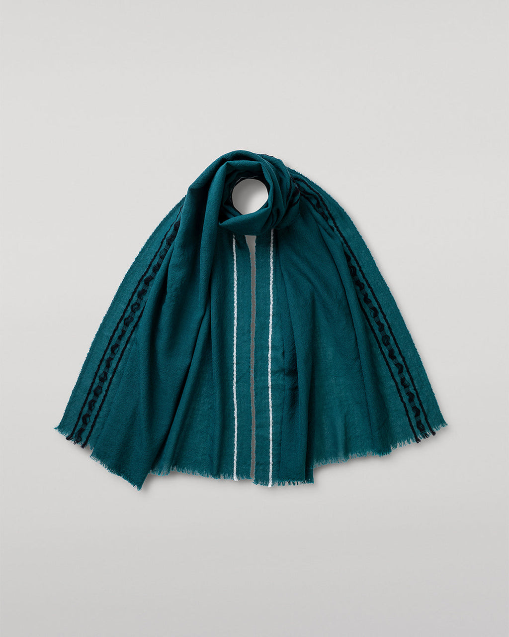 Johnstons of Elgin - Cyrus Float Edge Green Scarf