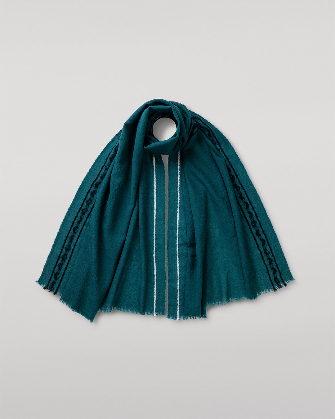 Johnstons of Elgin - Cyrus Float Edge Green Scarf