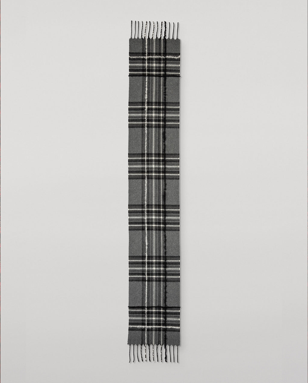 Johnstons of Elgin - Mach Grey Tartan Cashmere Scarf