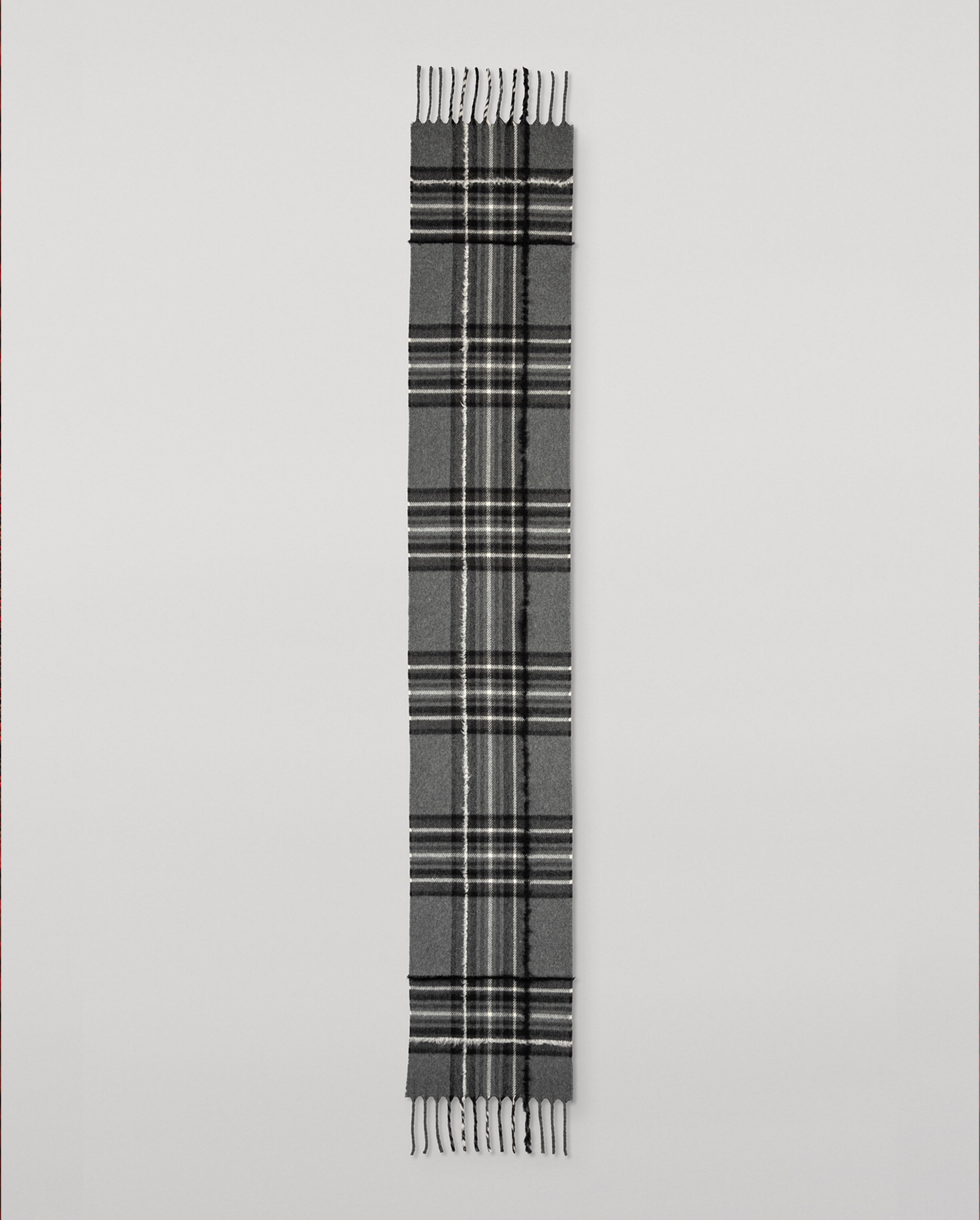 Johnstons of Elgin - Mach Grey Tartan Cashmere Scarf