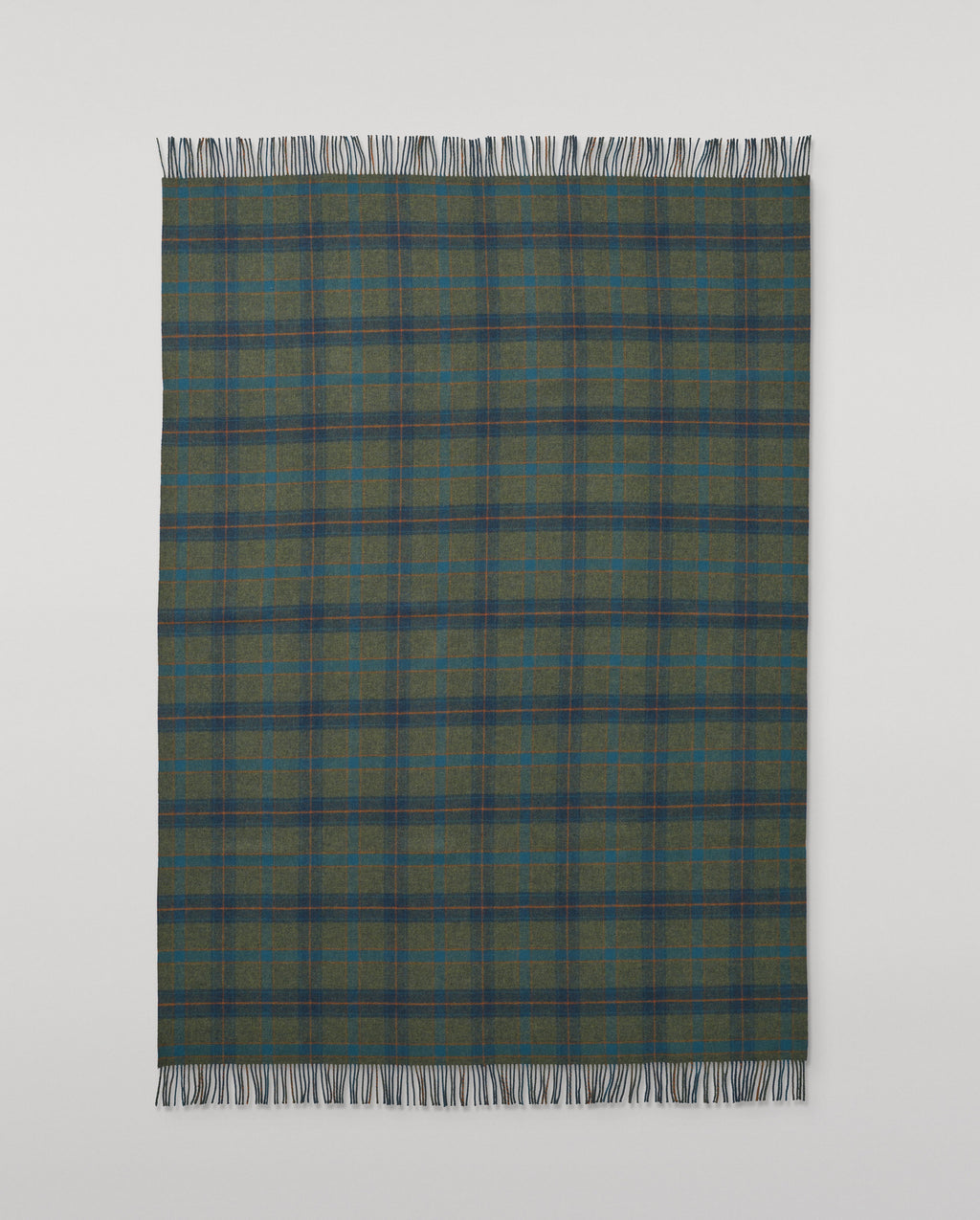 Johnstons of Elgin - Double Face Green Check Lambswool Throw