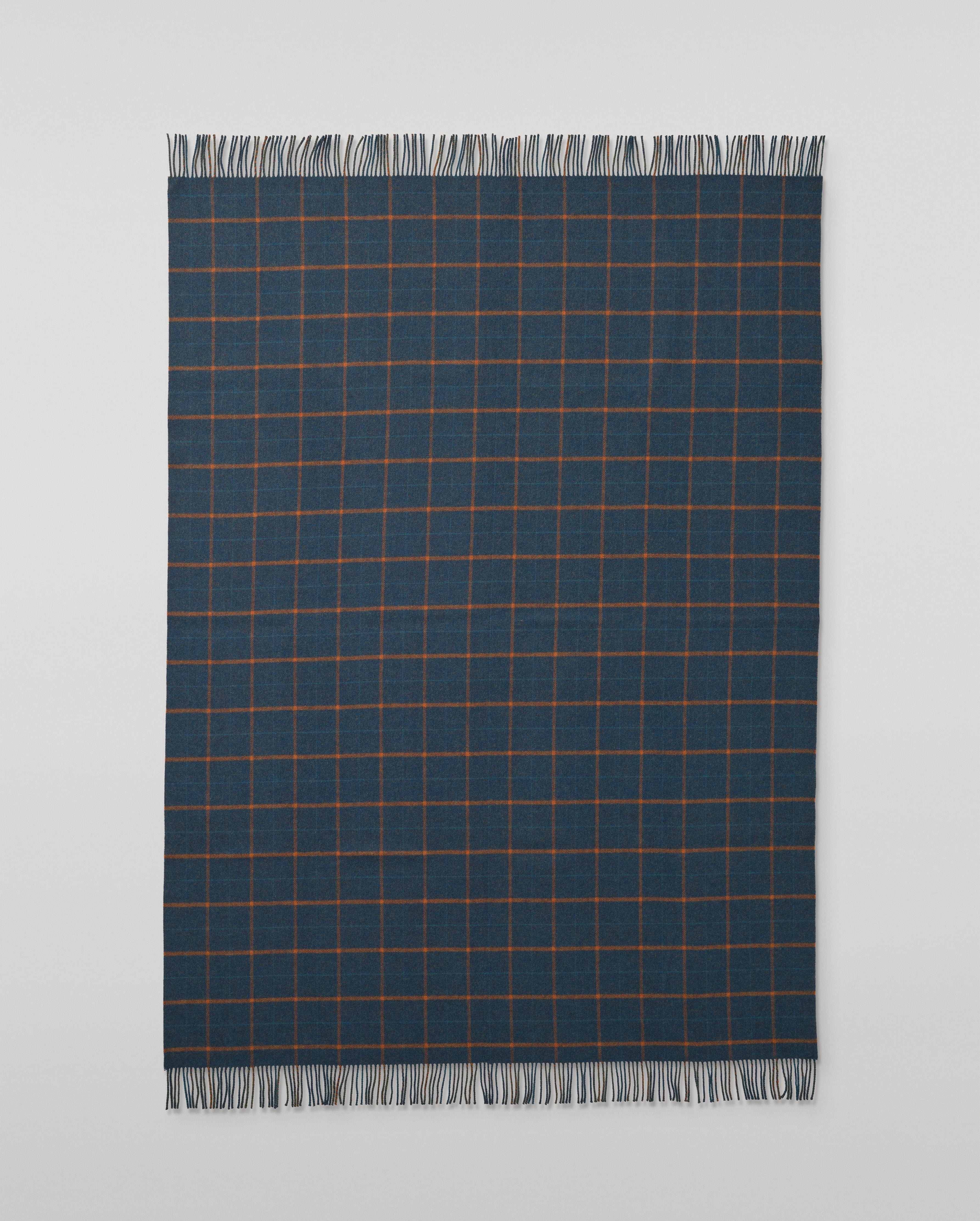 Johnstons of Elgin - Double Face Green Check Lambswool Throw