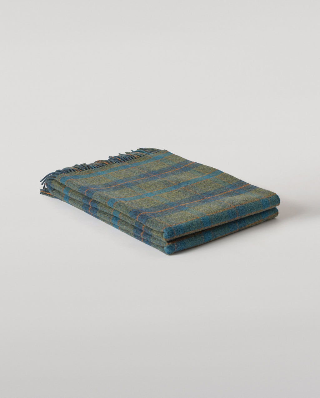 Johnstons of Elgin - Double Face Green Check Lambswool Throw