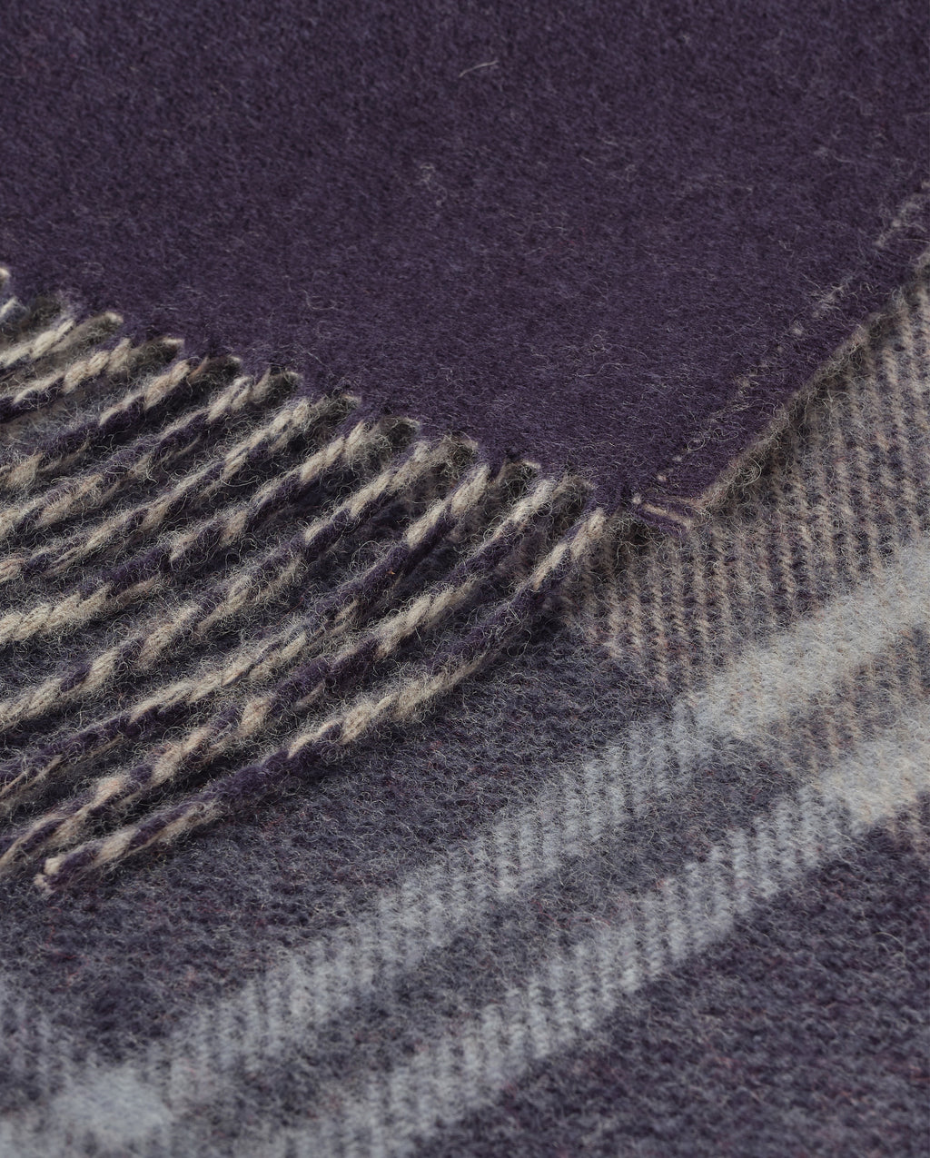 Johnstons of Elgin - Double Face Blue & Cream Lambswool Throw