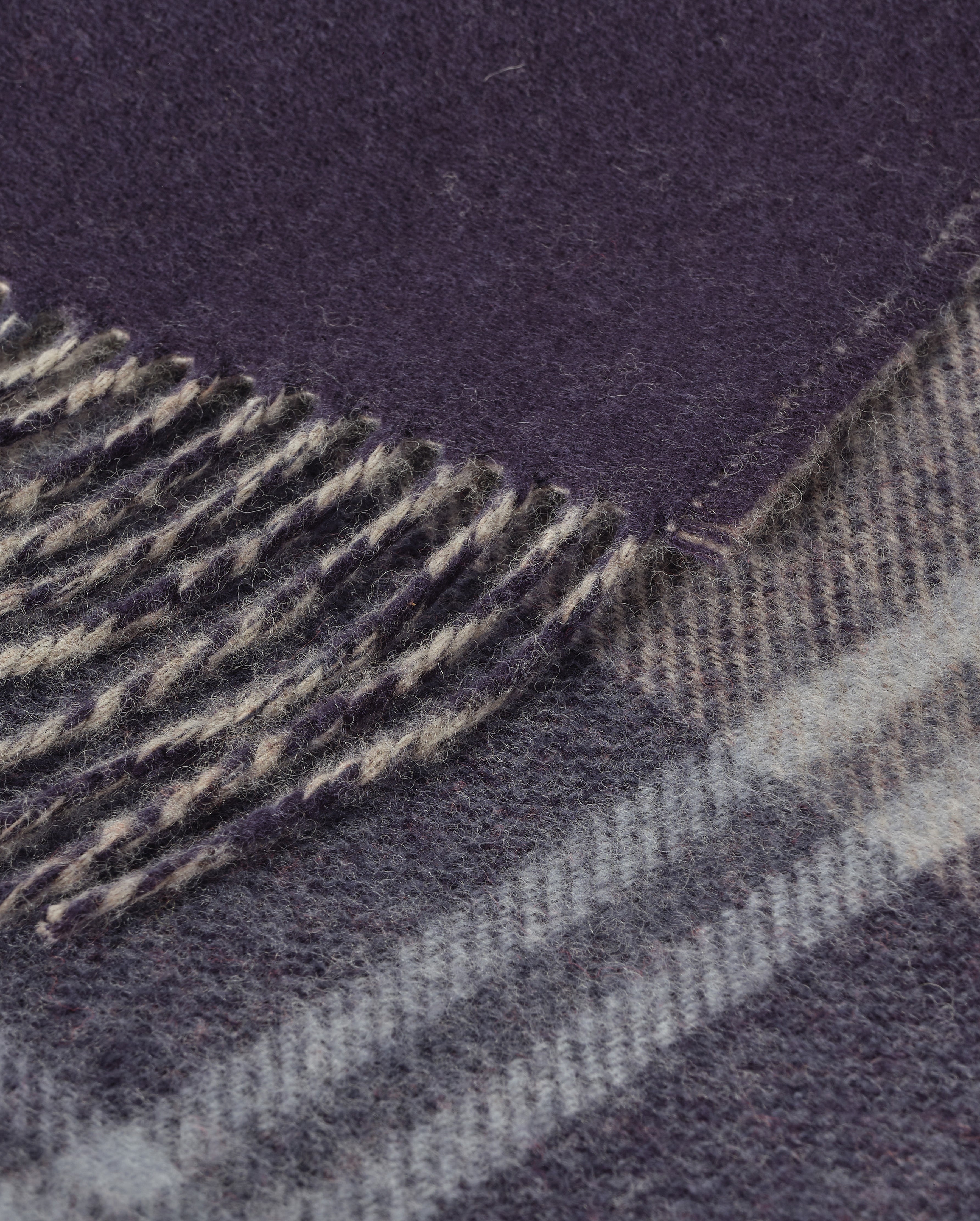 Johnstons of Elgin - Double Face Blue & Cream Lambswool Throw