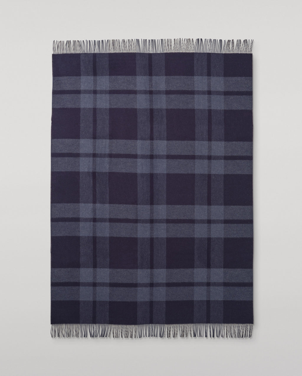 Johnstons of Elgin - Double Face Blue & Cream Lambswool Throw