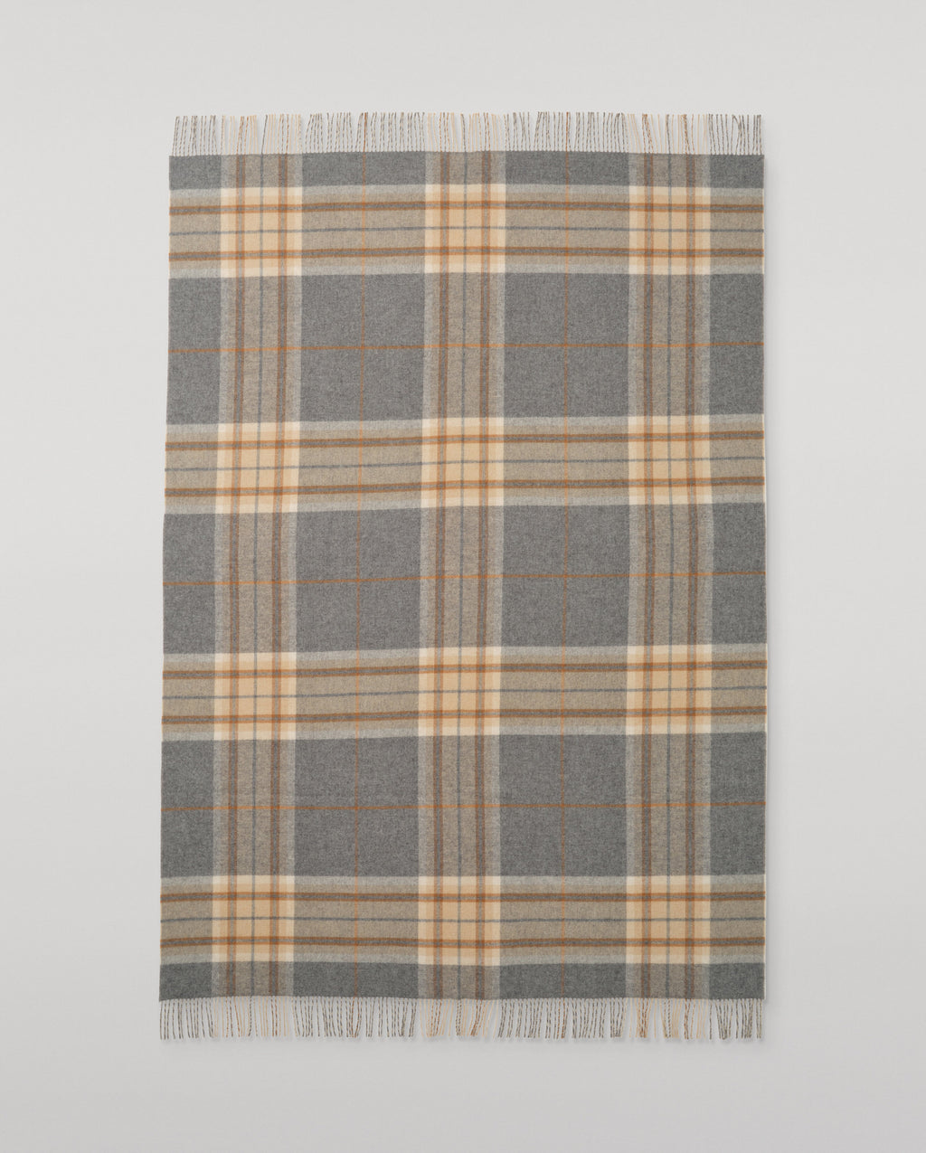 Johnstons of Elgin - Double Face Grey & Brown Lambswool Throw