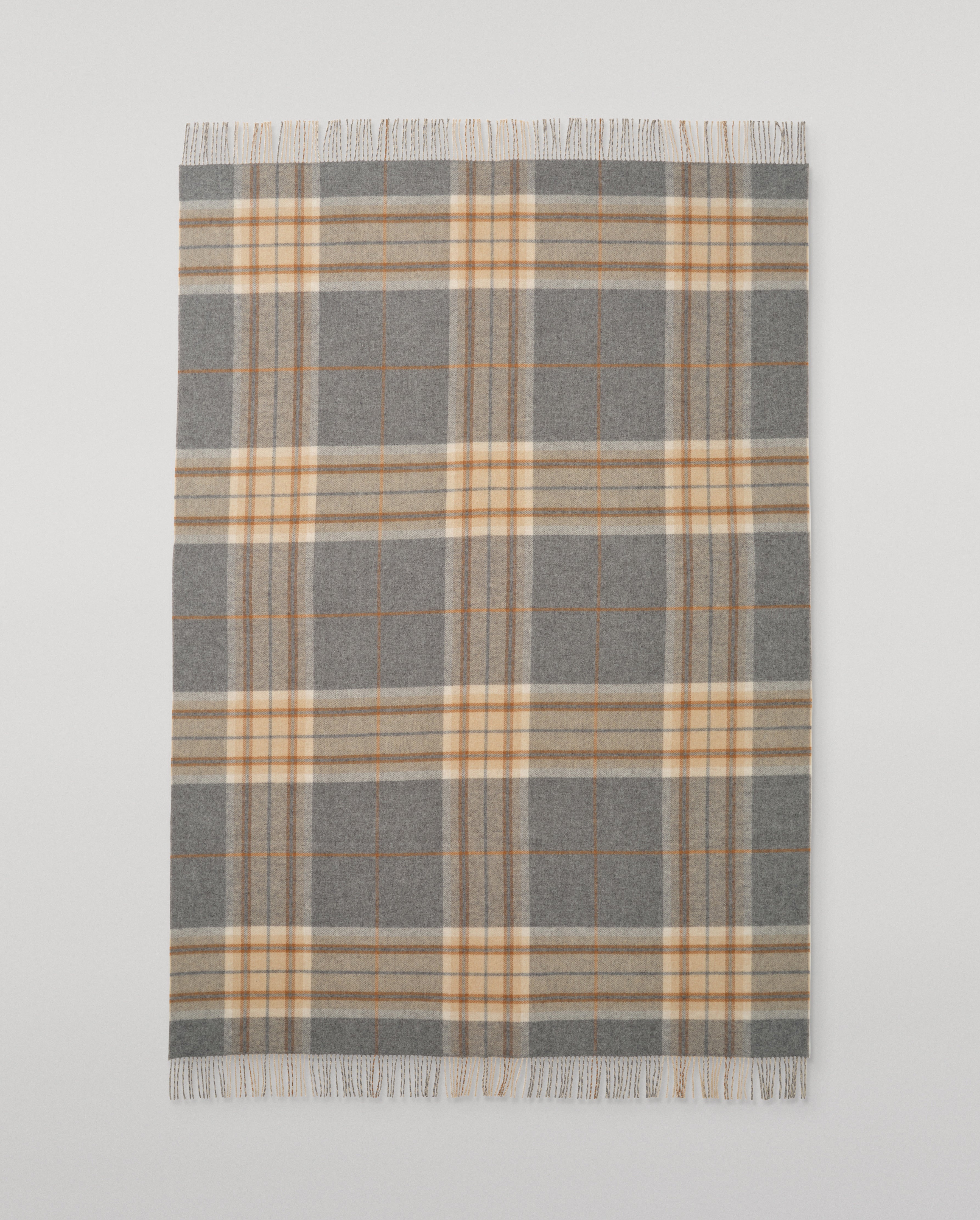 Johnstons of Elgin - Double Face Grey & Brown Lambswool Throw