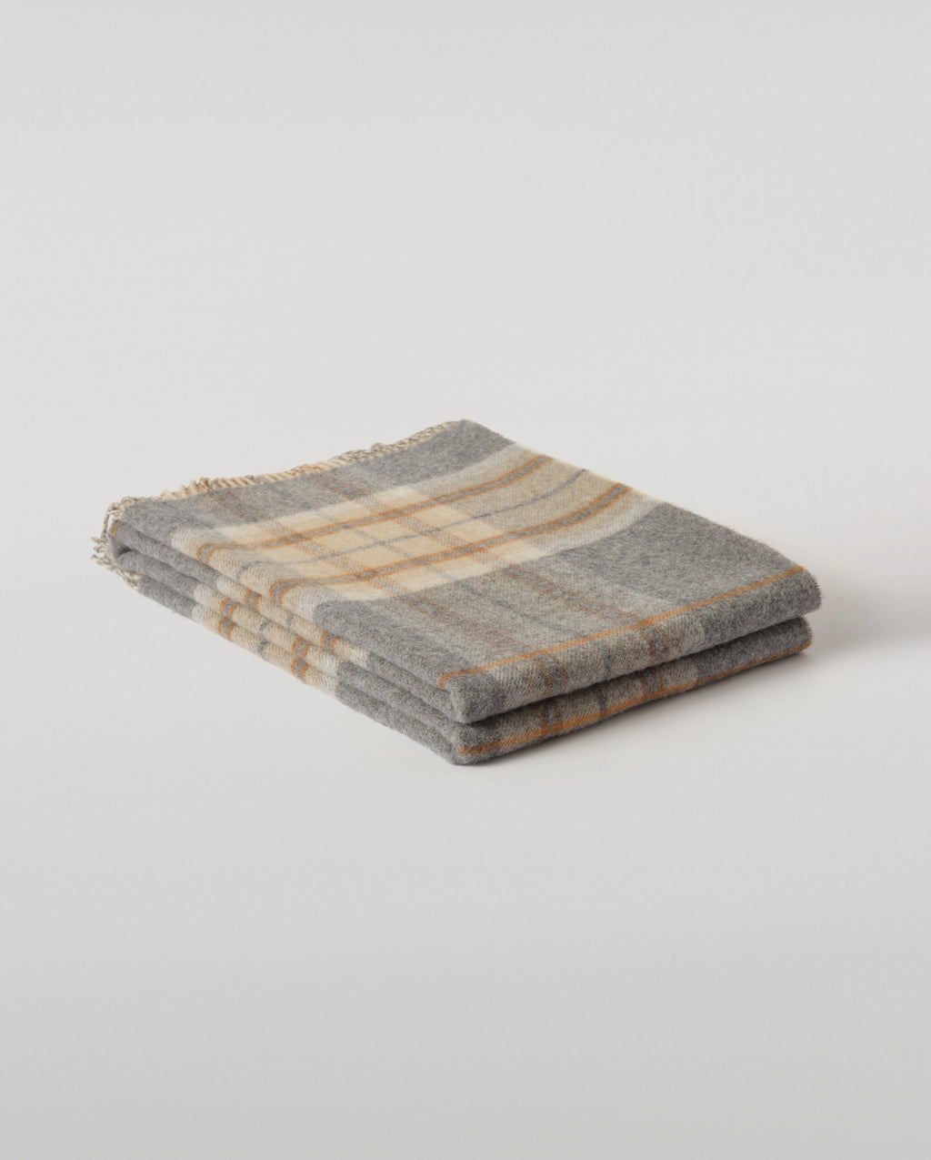 Johnstons of Elgin - Double Face Grey & Brown Lambswool Throw
