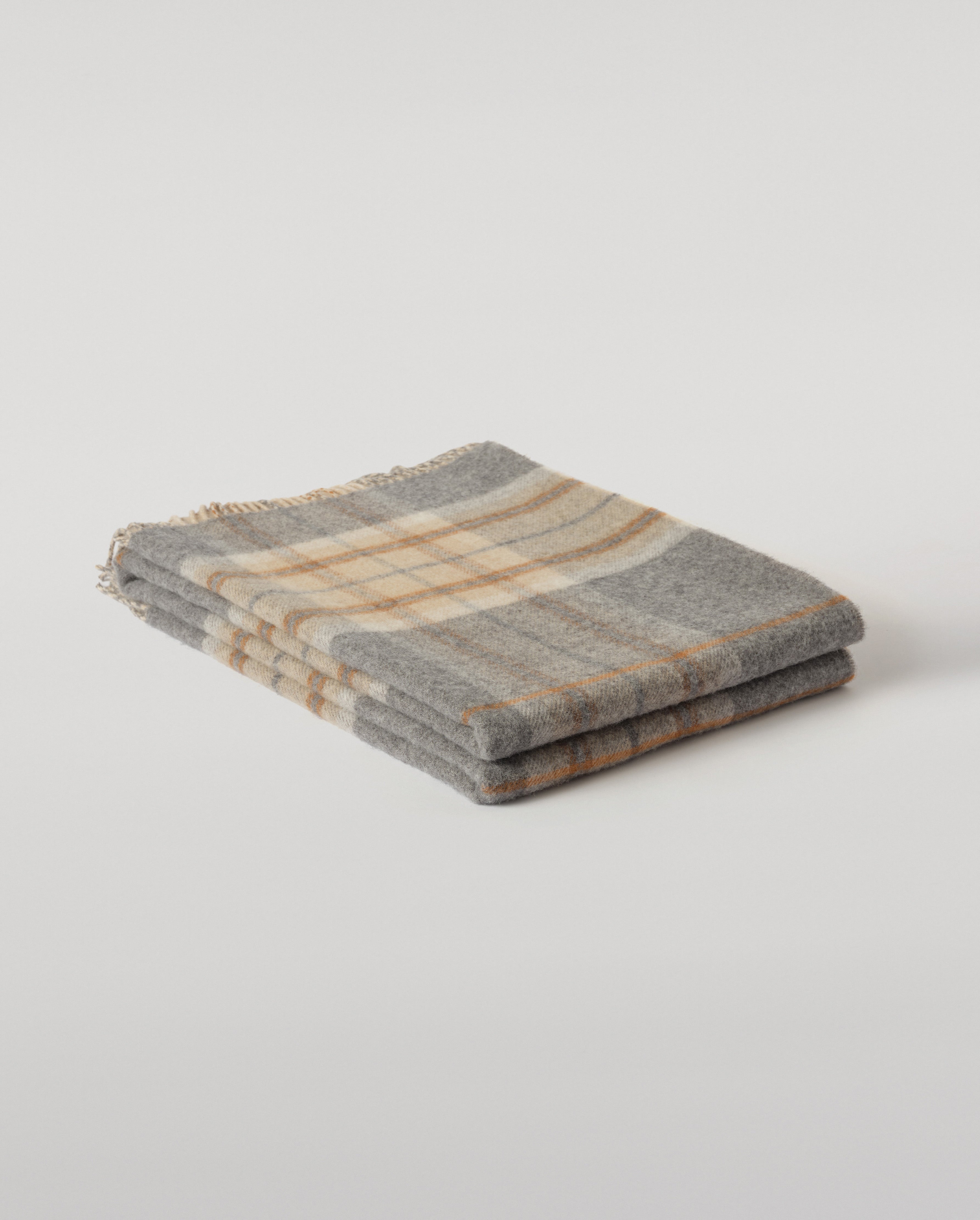 Johnstons of Elgin - Double Face Grey & Brown Lambswool Throw