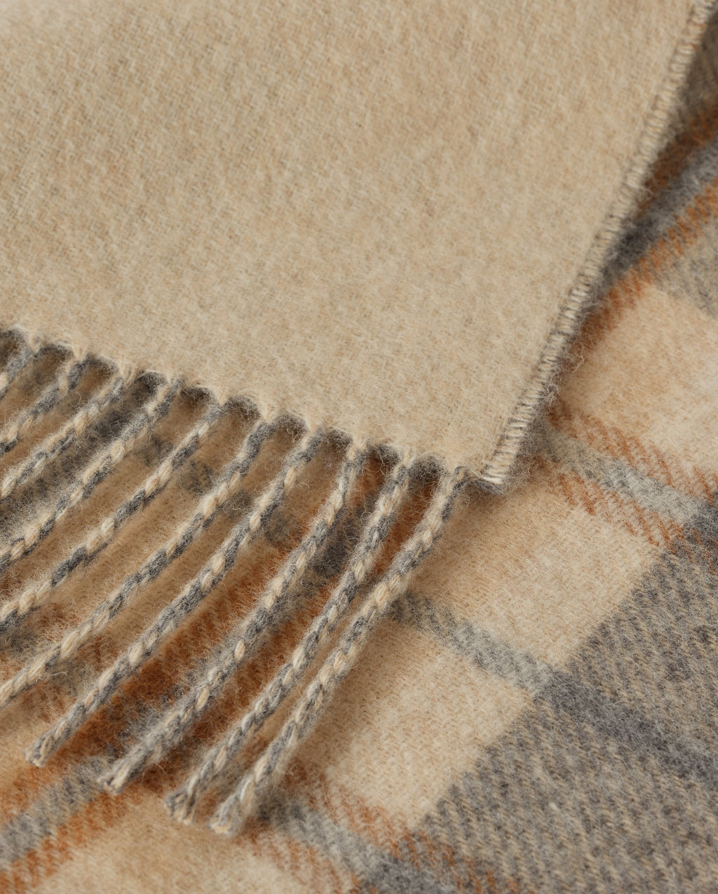 Johnstons of Elgin - Double Face Grey & Brown Lambswool Throw