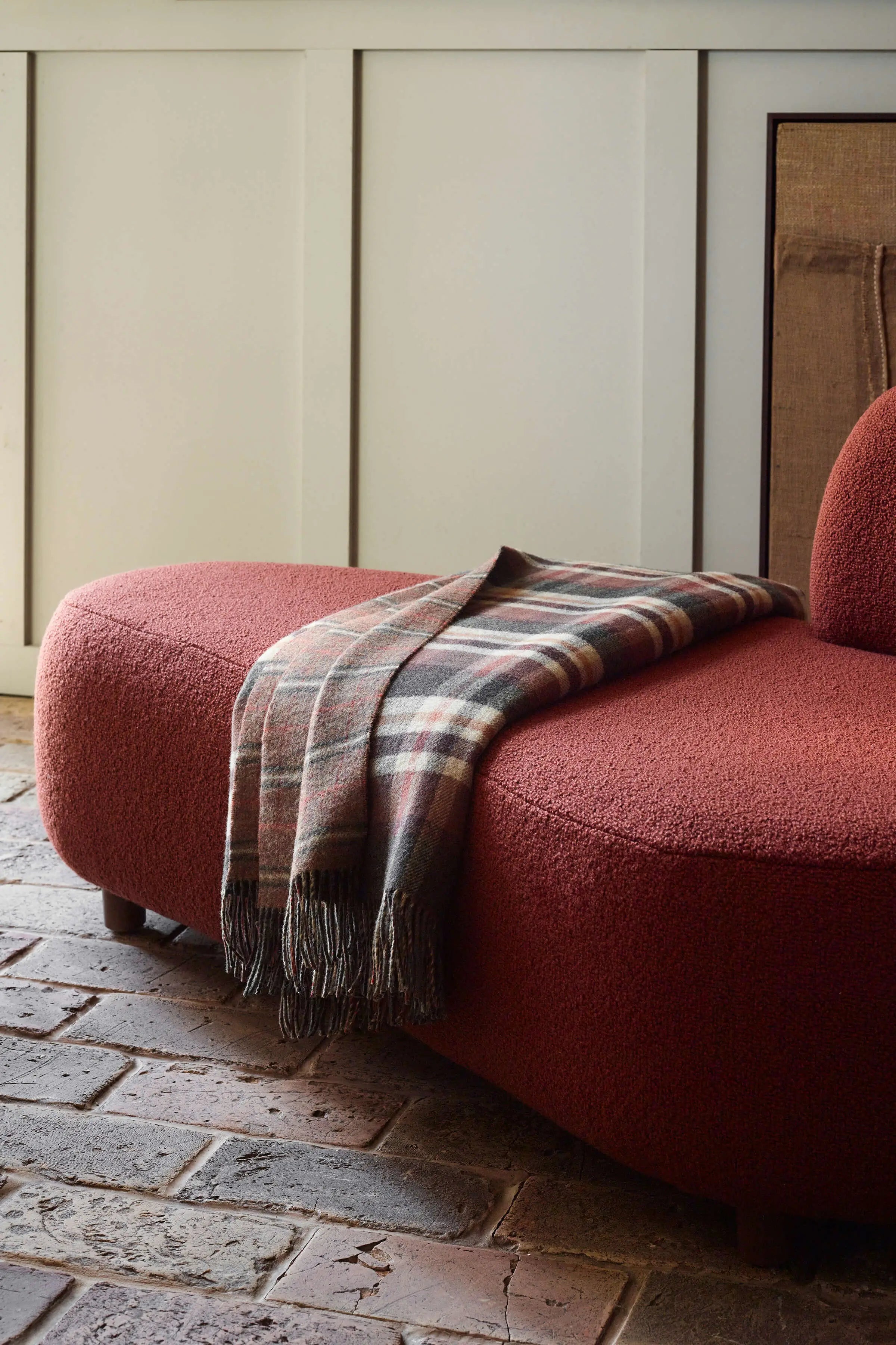 Johnstons of Elgin - Double Face Lambswool Throw in Block & Windowpane Check