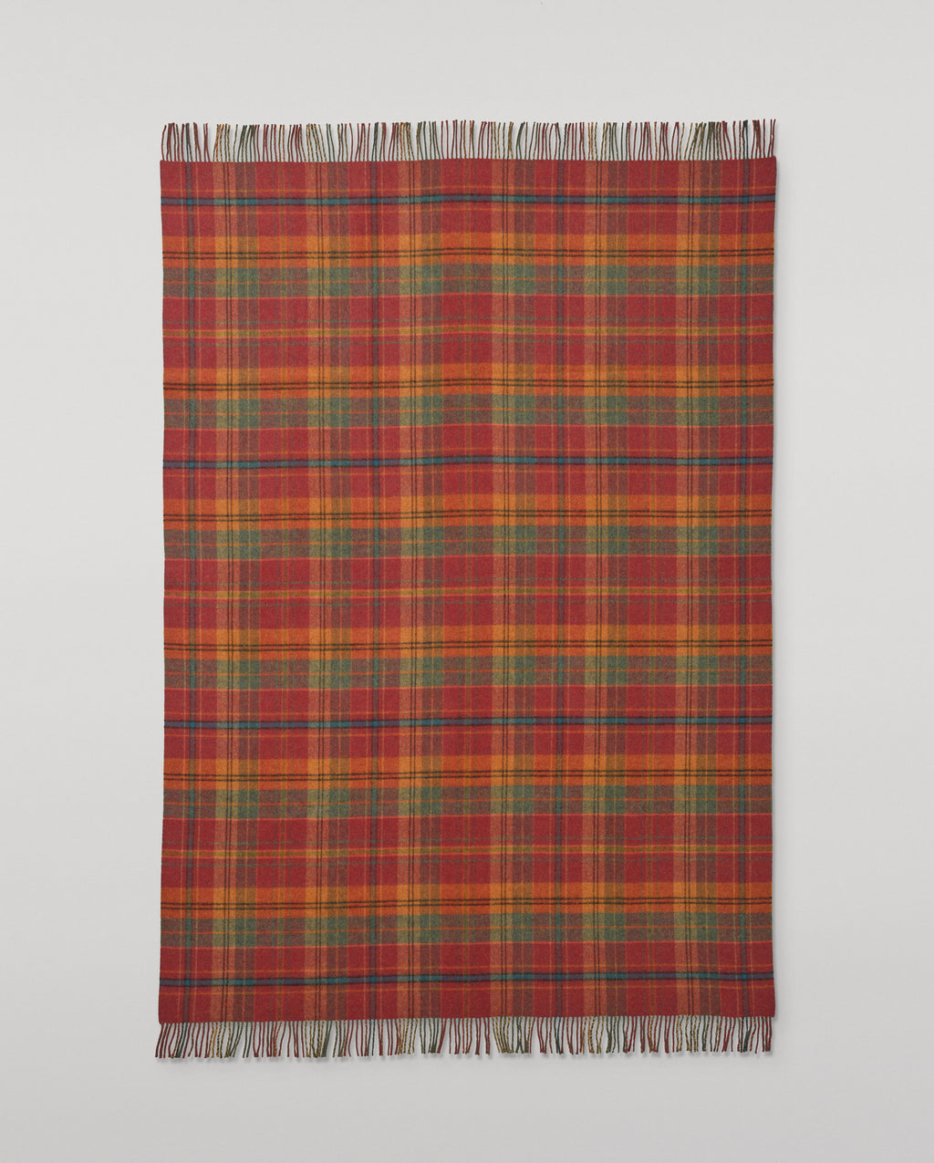Johnstons of Elgin - Double Face Red & Green Lambswool Throw