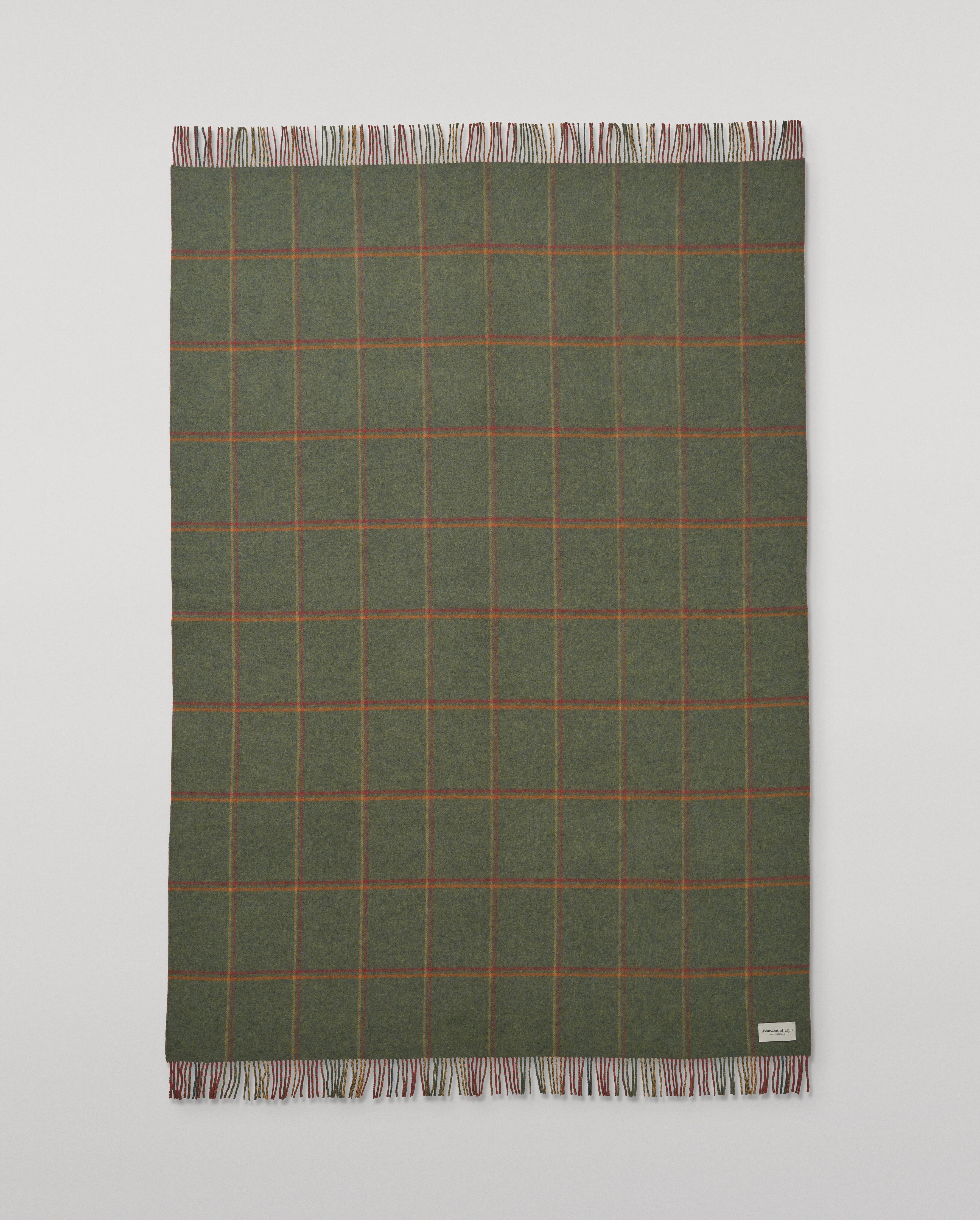 Johnstons of Elgin - Double Face Red & Green Lambswool Throw