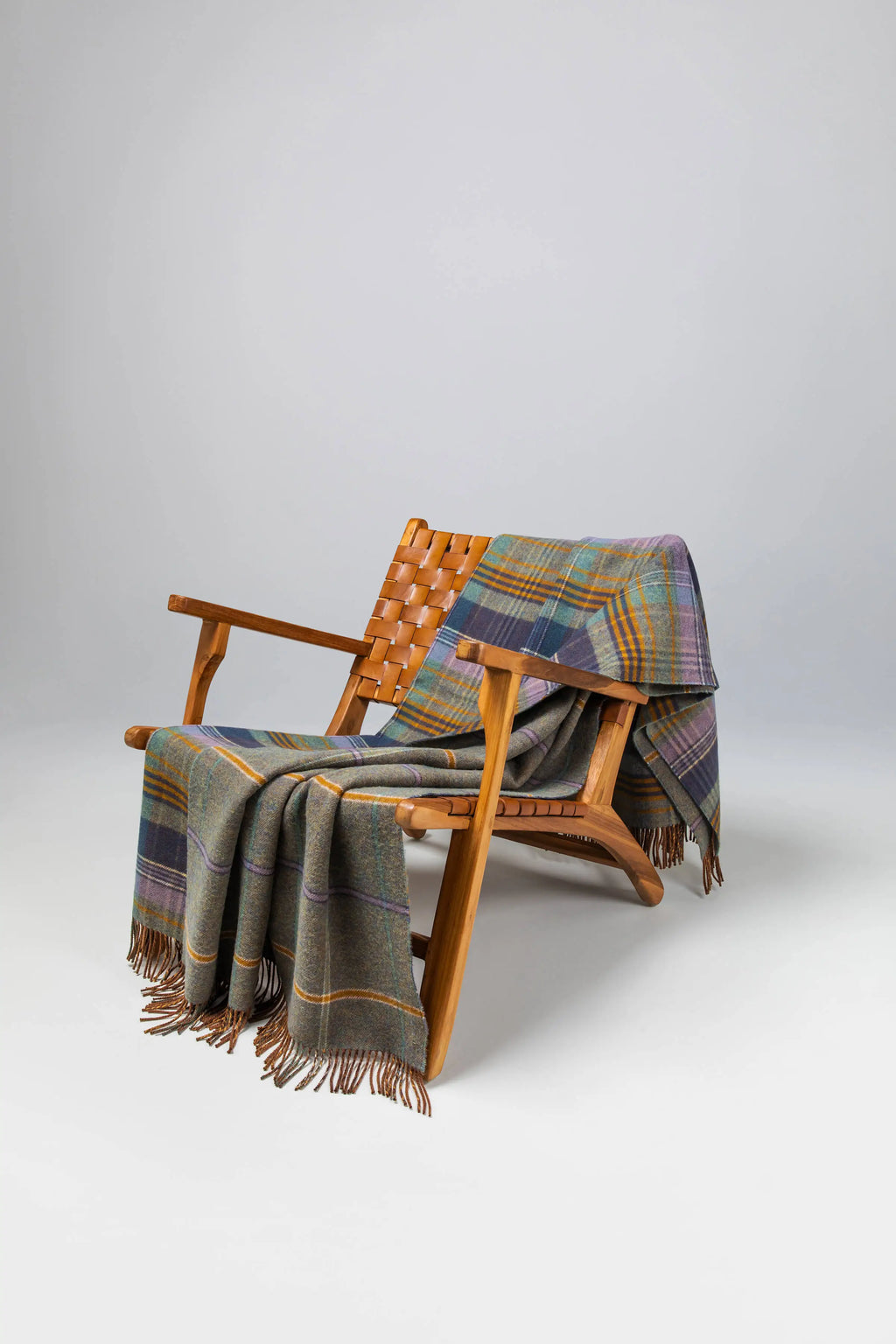 Johnstons of Elgin - Double Face Lambswool Throw in Lovat