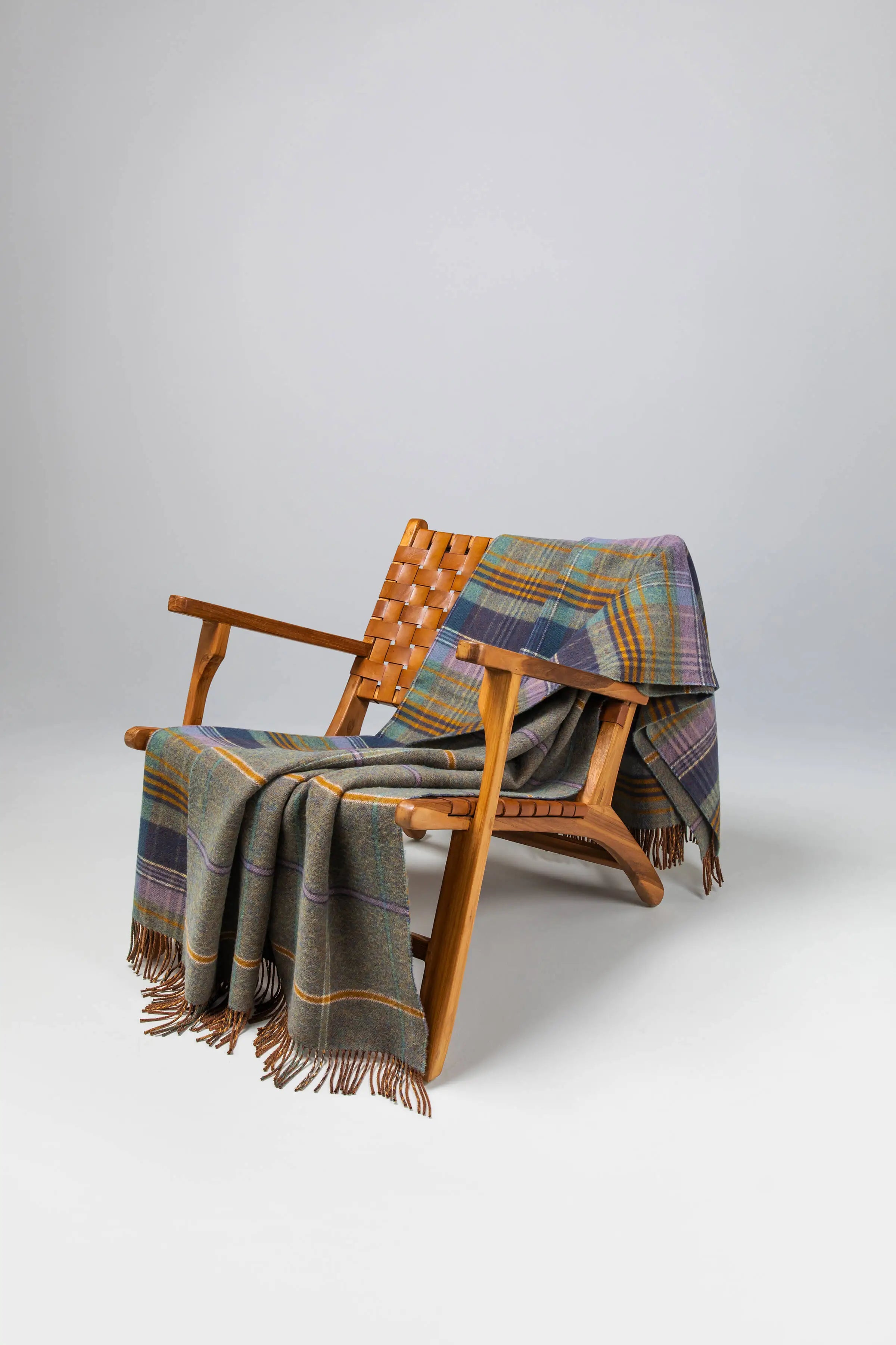 Johnstons of Elgin - Double Face Lambswool Throw in Lovat