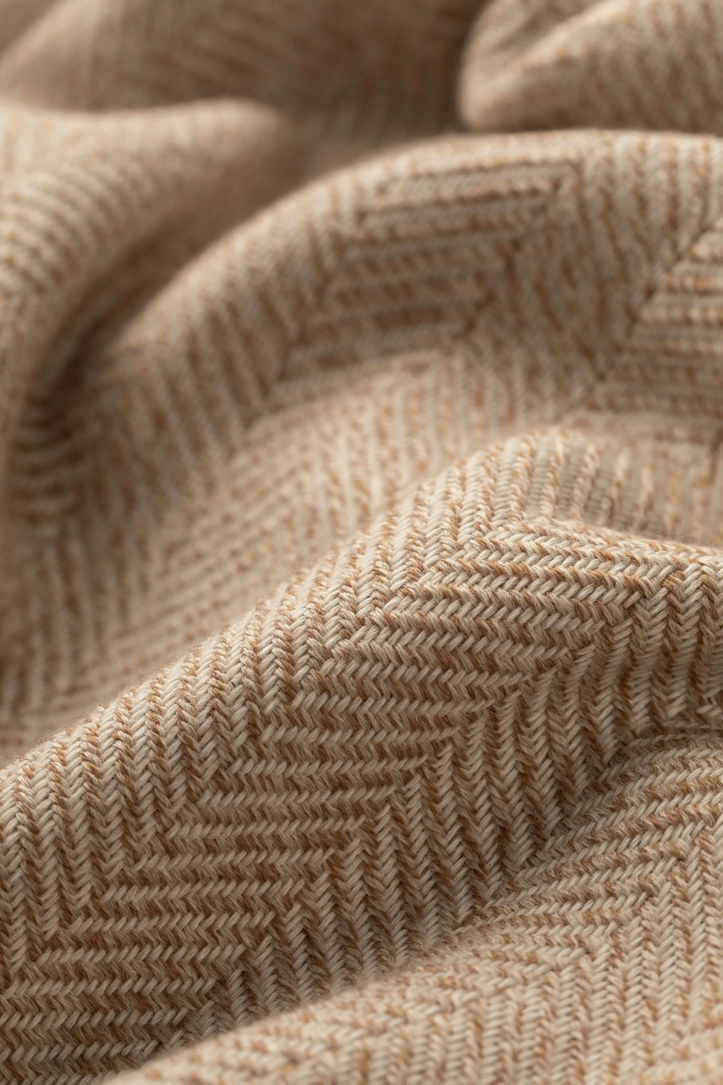 Johnstons of Elgin - Texture Herringbone Natural Merino Throw