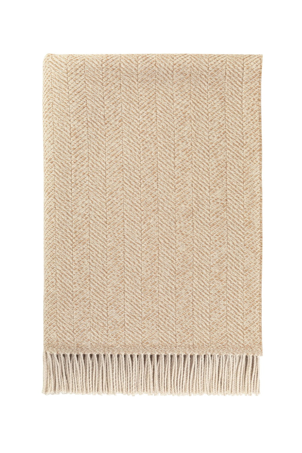 Johnstons of Elgin - Texture Herringbone Natural Merino Throw