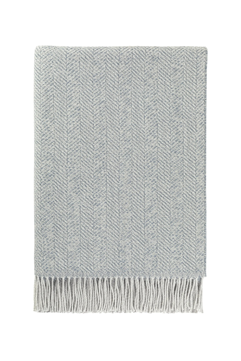 Johnstons of Elgin - Texture Herringbone Merino Throw in Grey