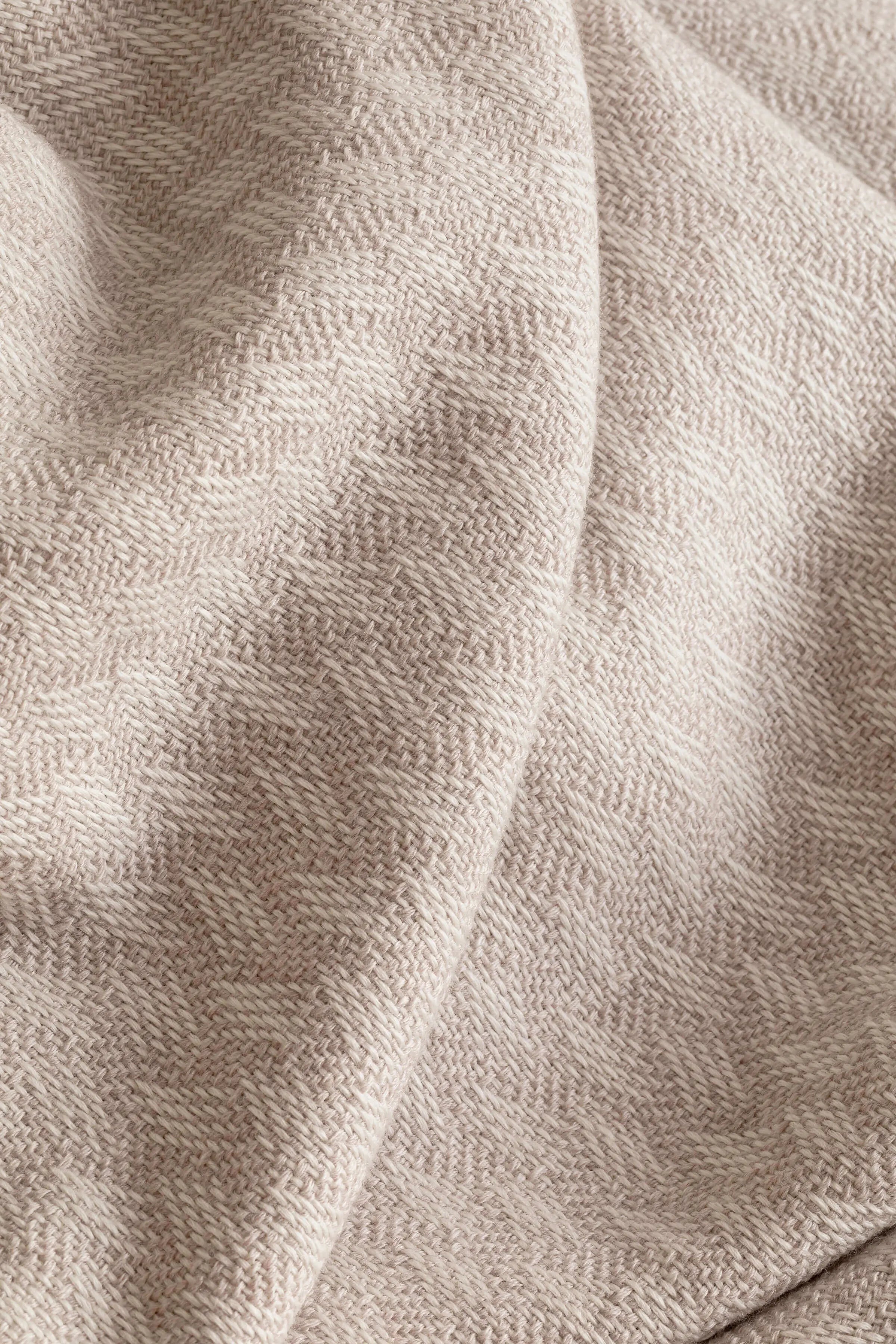 Johnstons of Elgin - Trellis Weave Merino Bed Throw in Light Taupe