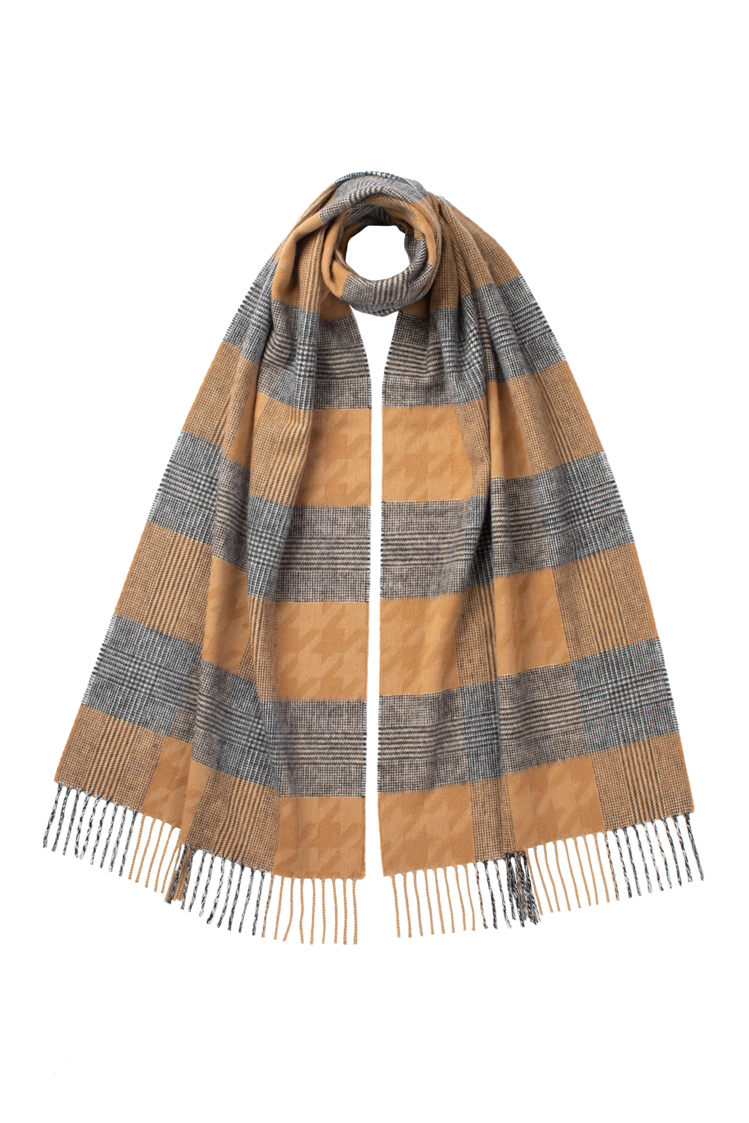 Johnstons of Elgin - Camel Highgrove Heritage Scarf