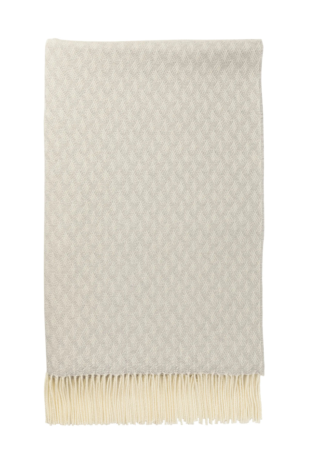 Johnstons of Elgin - Trellis Weave Merino Bed Throw in Silver