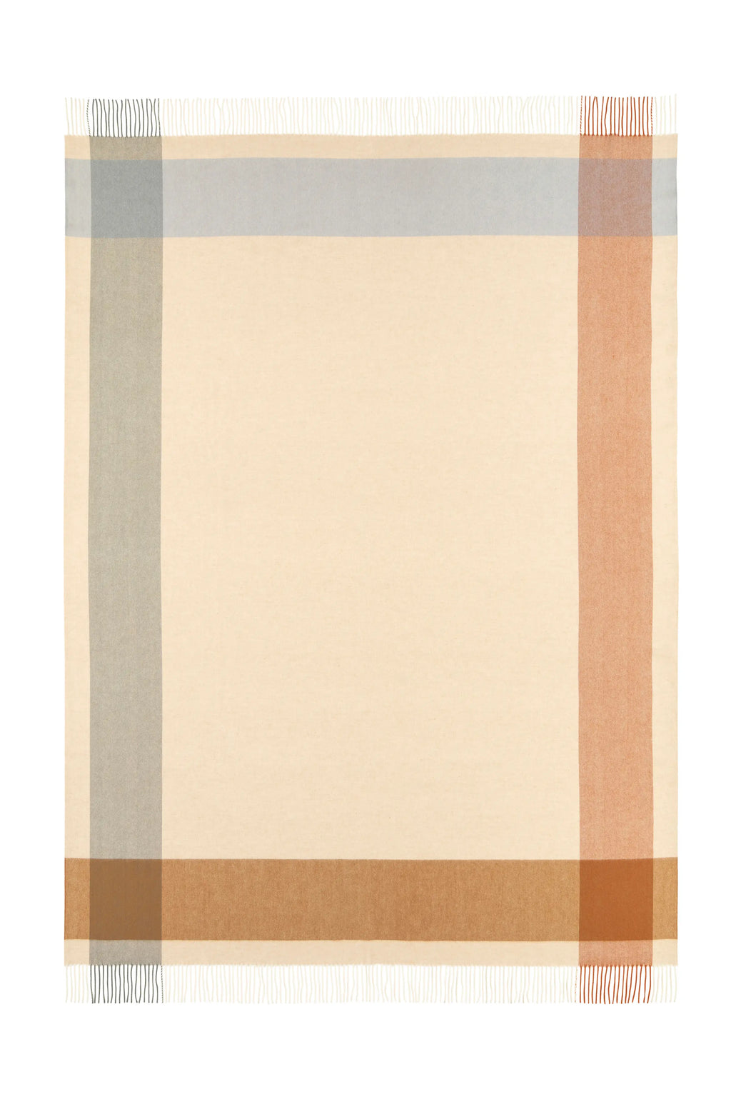 Johnstons of Elgin - Block Border Wool Throw in Warm