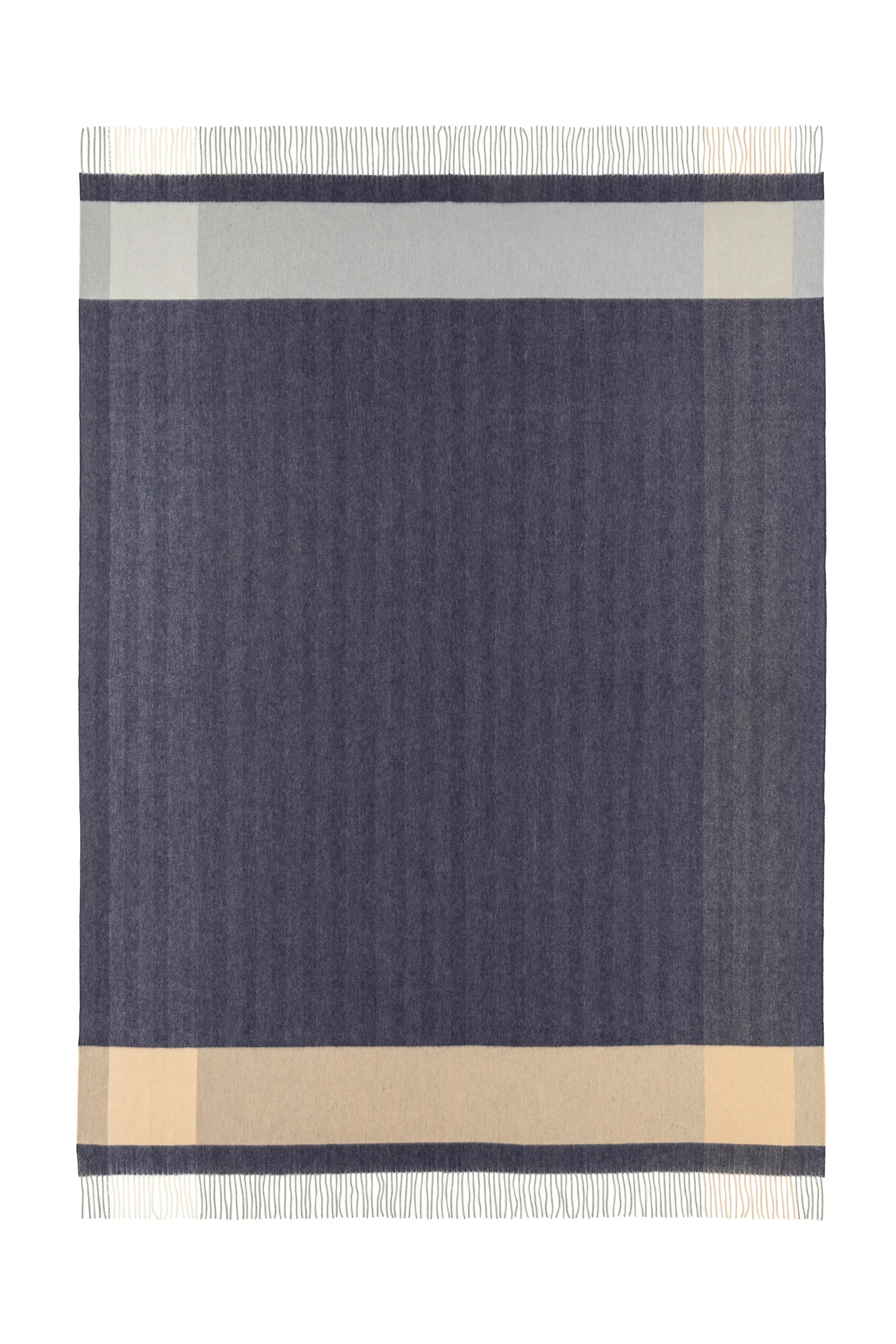 Johnstons of Elgin - Block Border Wool Throw in Dark