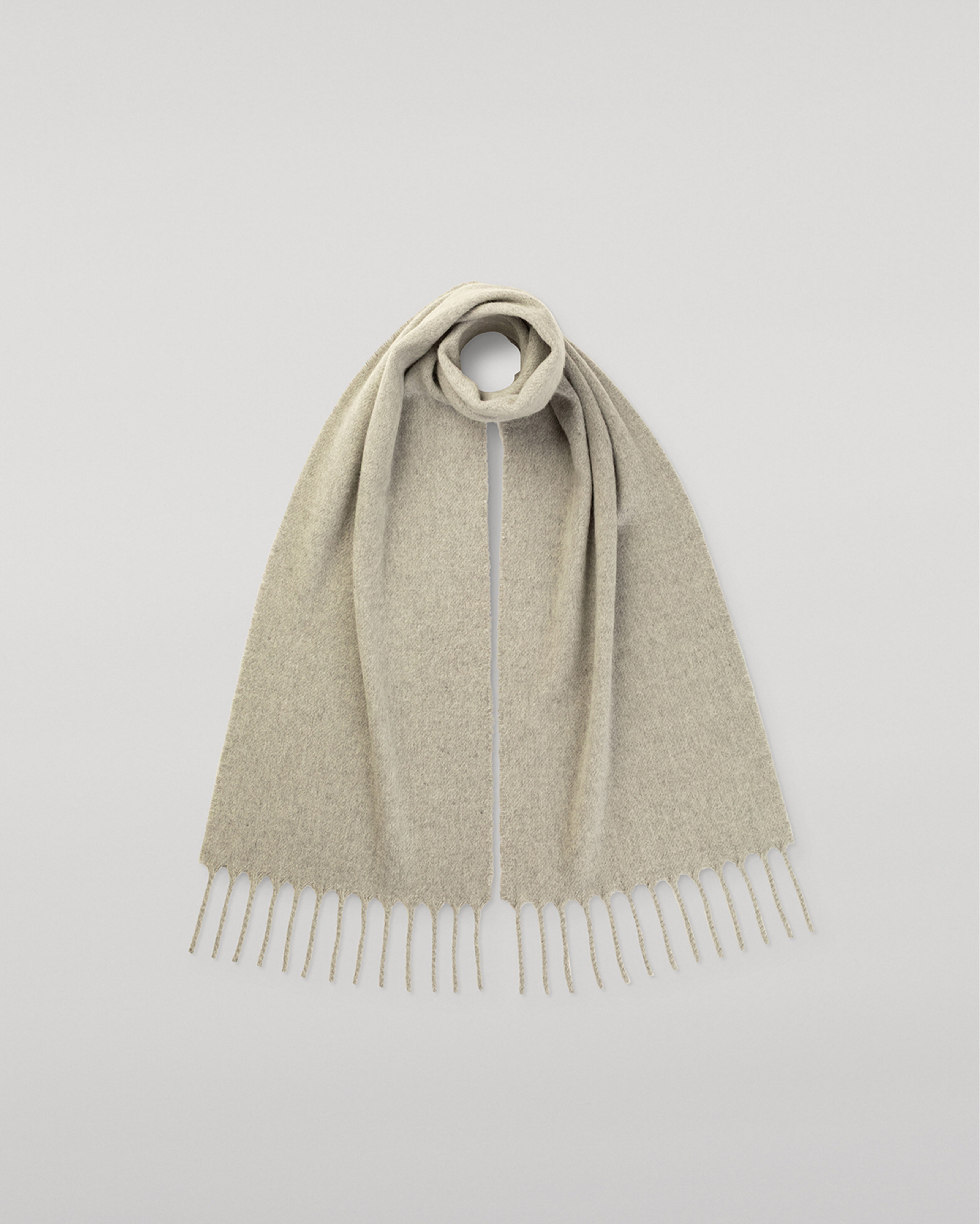 Johnstons of Elgin - Mach Light Grey Wool Scarf