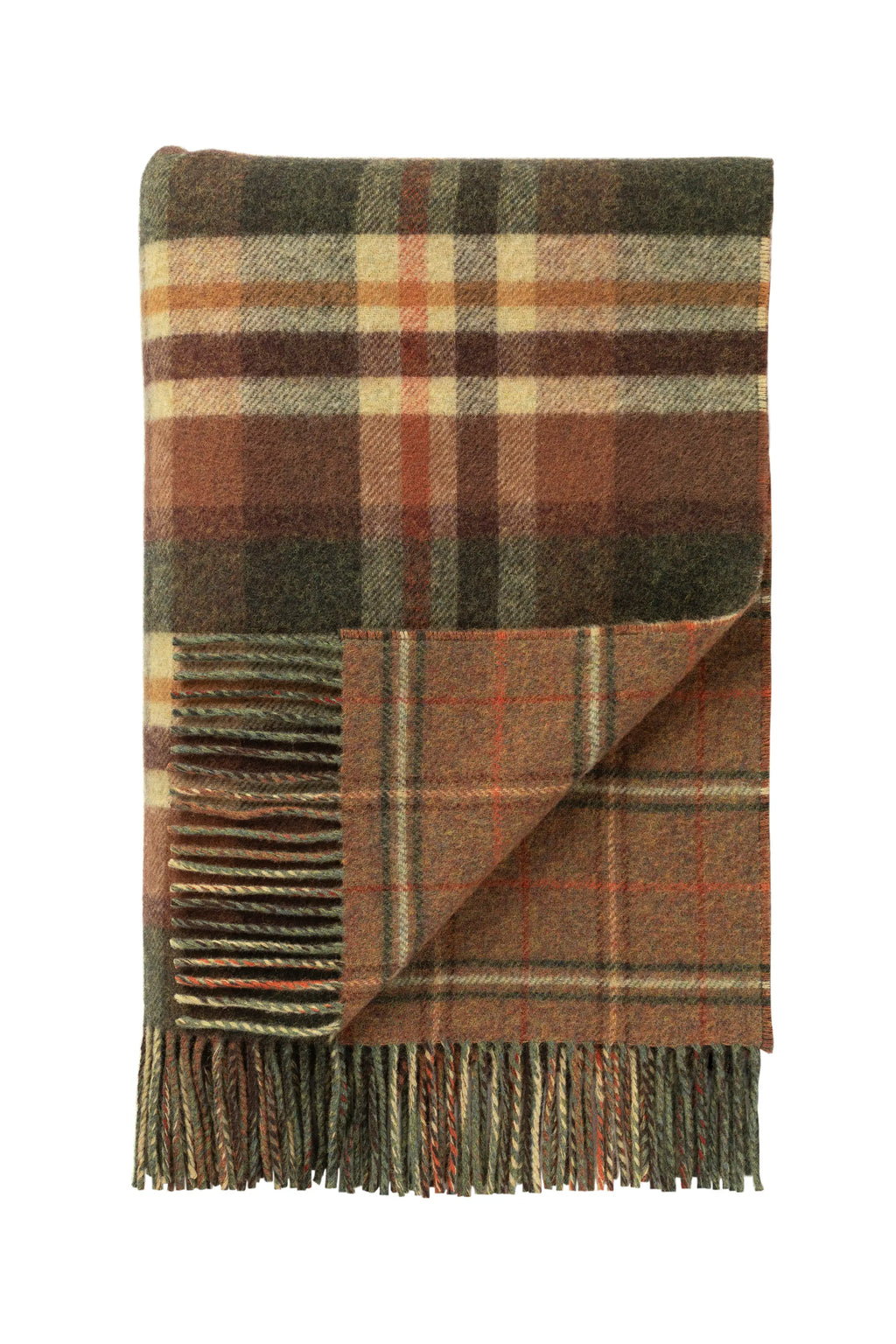 Johnstons of Elgin - Double Face Lambswool Throw in Block & Windowpane Check